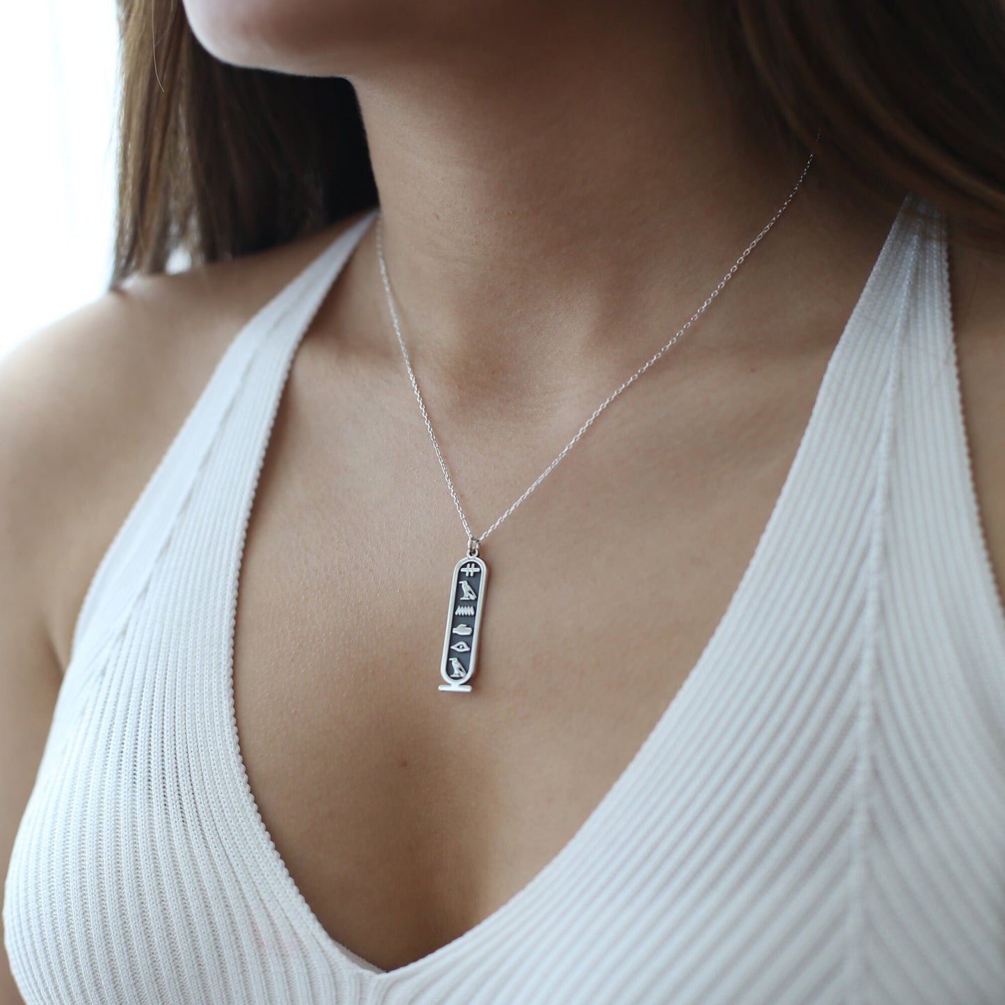 Ancient Egyptian Hieroglyphic Name Necklace 925 Sterling Silver, Personalised Necklace , Custom Name Jewellery , Personalised Gift