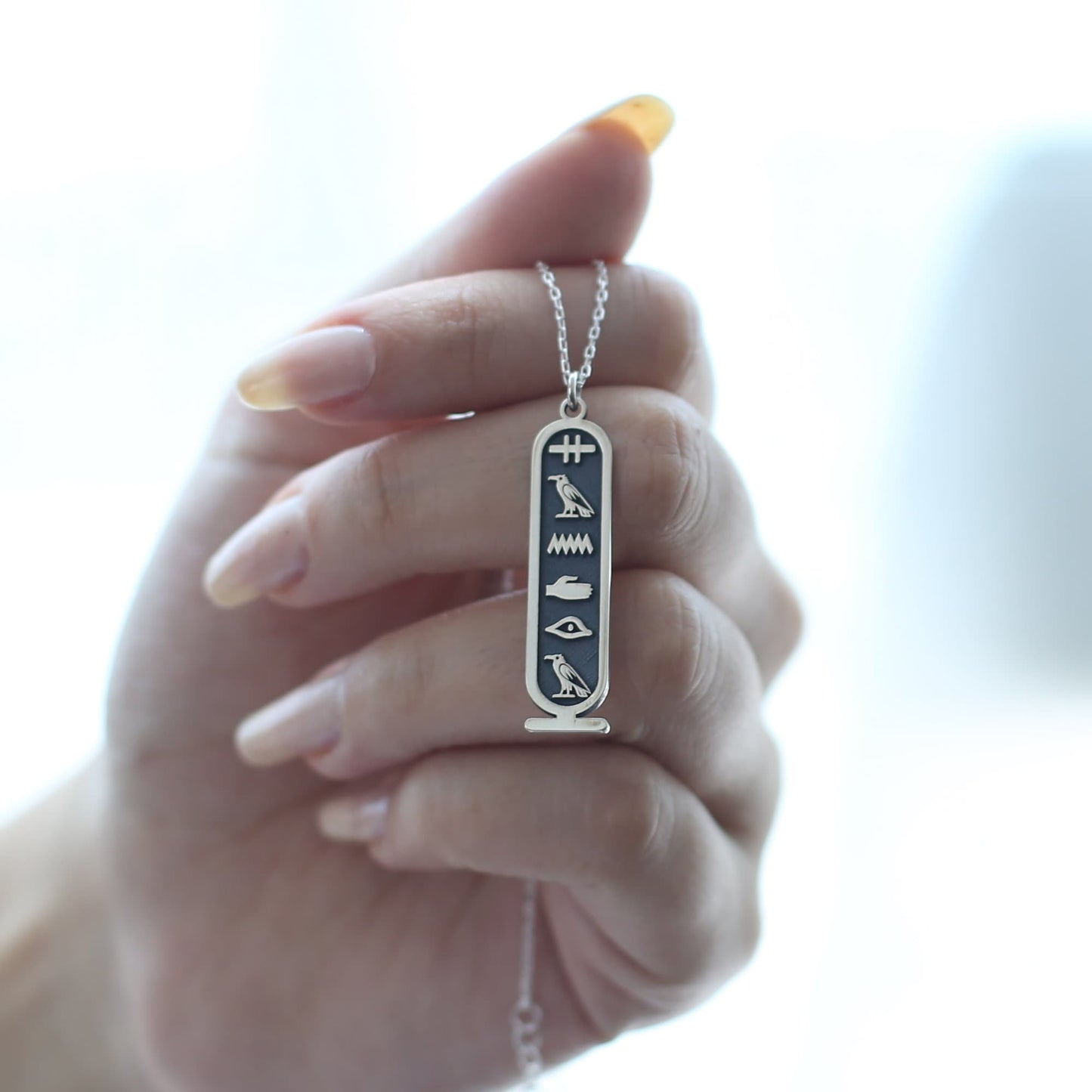 Ancient Egyptian Hieroglyphic Name Necklace 925 Sterling Silver, Personalised Necklace , Custom Name Jewellery , Personalised Gift