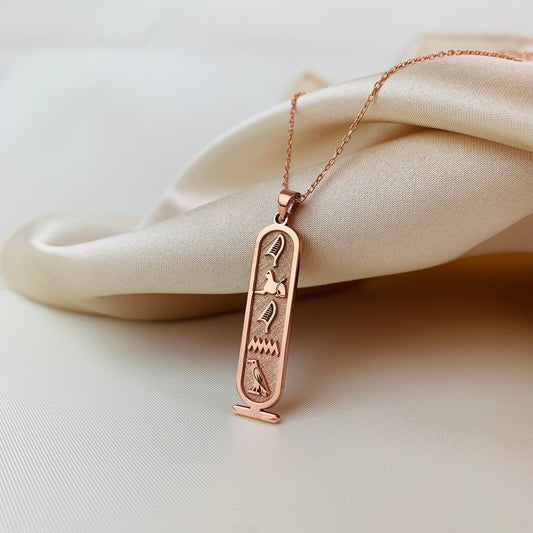 Ancient Egyptian Hieroglyphic Name Necklace 925 Sterling Silver