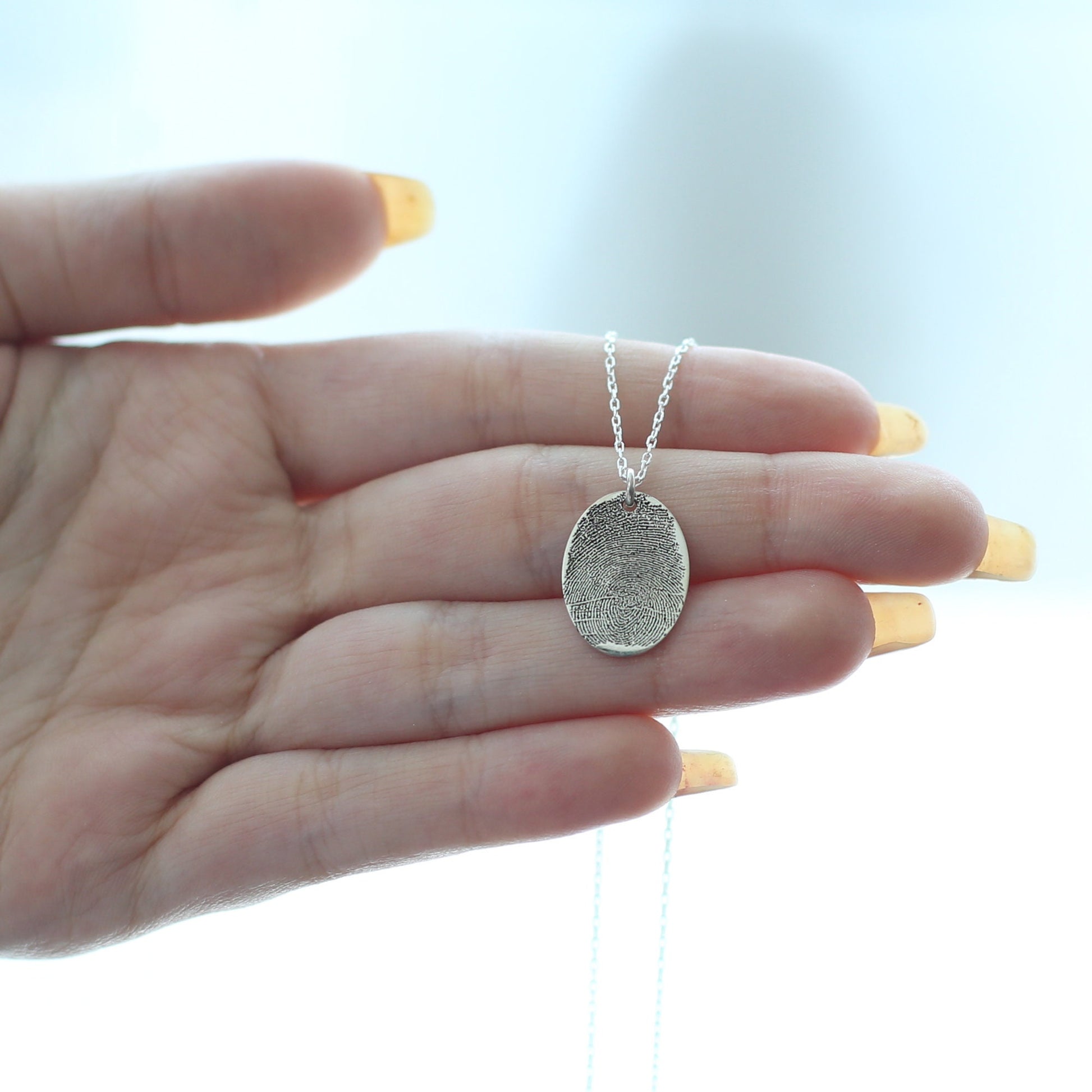 Sterling Silver Fingerprint Necklace, Personalised Necklace, Personalised Gift, Gift For Her, Fingerprint Jewelry, Gift For Mom