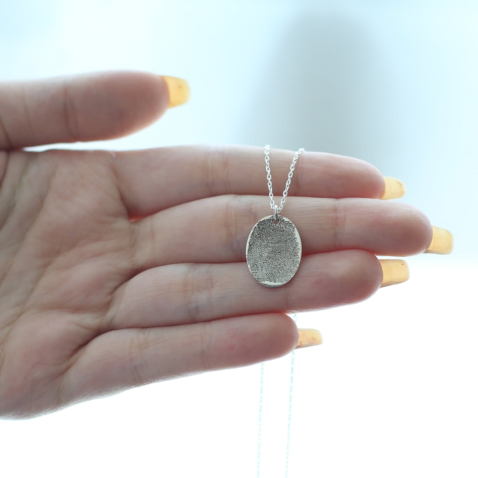 Sterling Silver Fingerprint Necklace, Personalised Necklace, Personalised Gift, Gift For Her, Fingerprint Jewelry, Gift For Mom