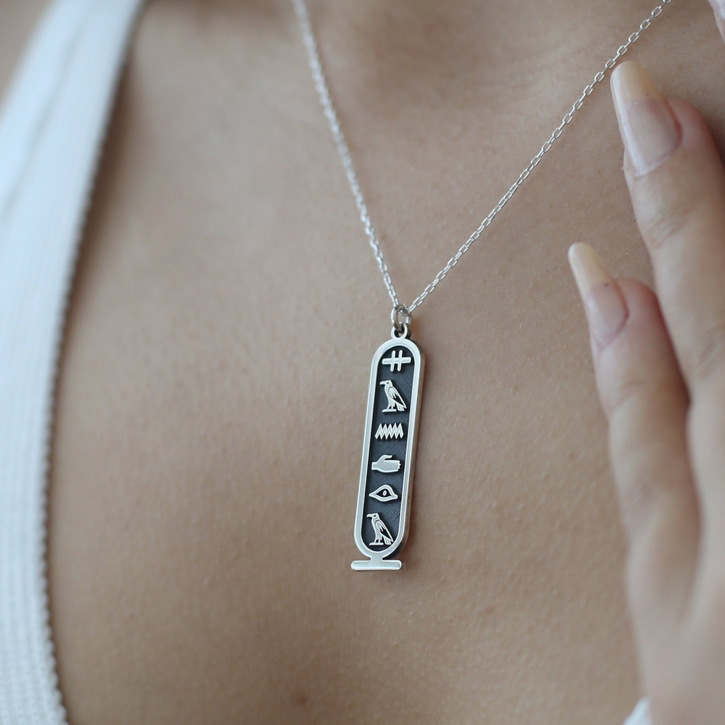 Ancient Egyptian Hieroglyphic Name Necklace 925 Sterling Silver, Personalised Necklace , Custom Name Jewellery , Personalised Gift