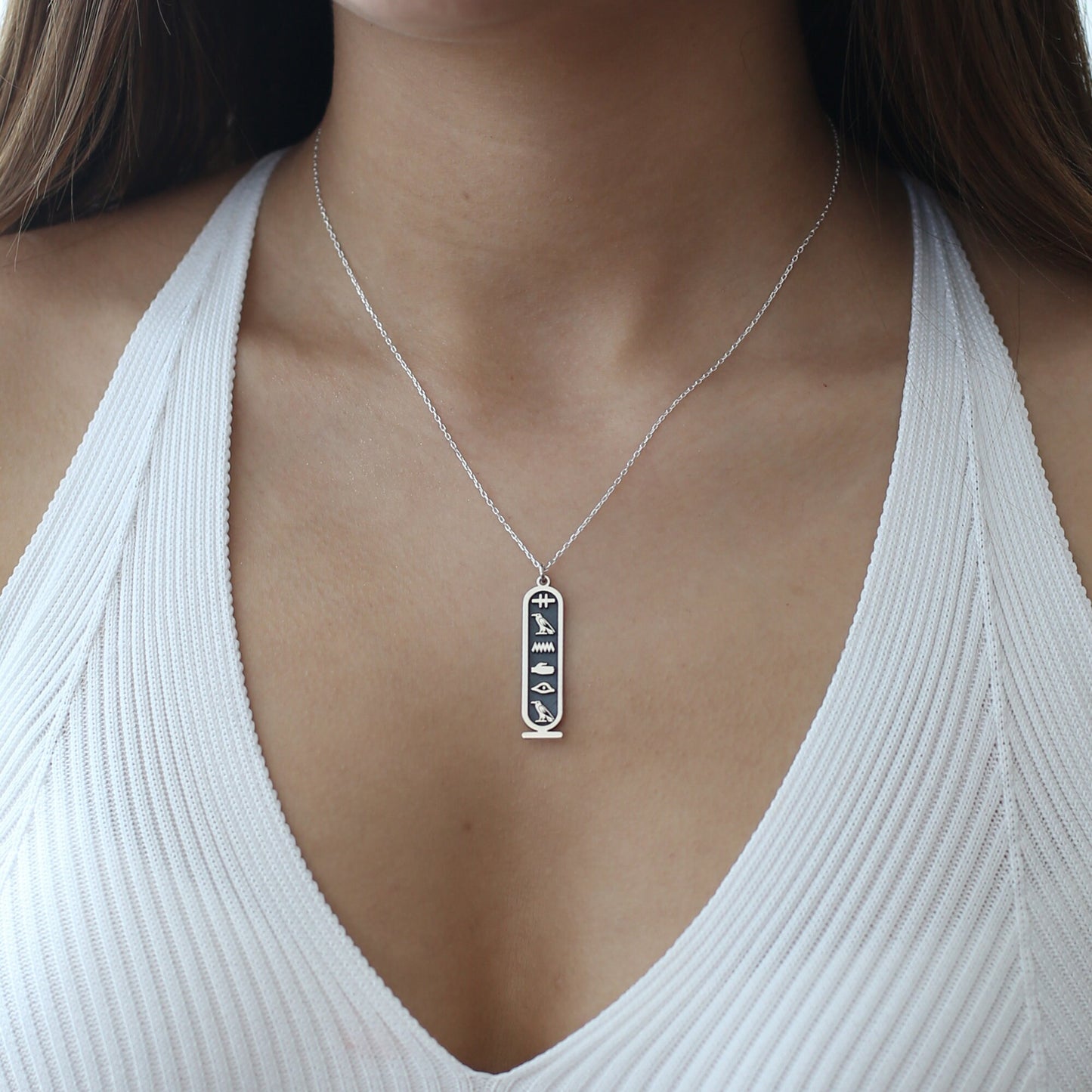 Ancient Egyptian Hieroglyphic Name Necklace 925 Sterling Silver, Personalised Necklace , Custom Name Jewellery , Personalised Gift