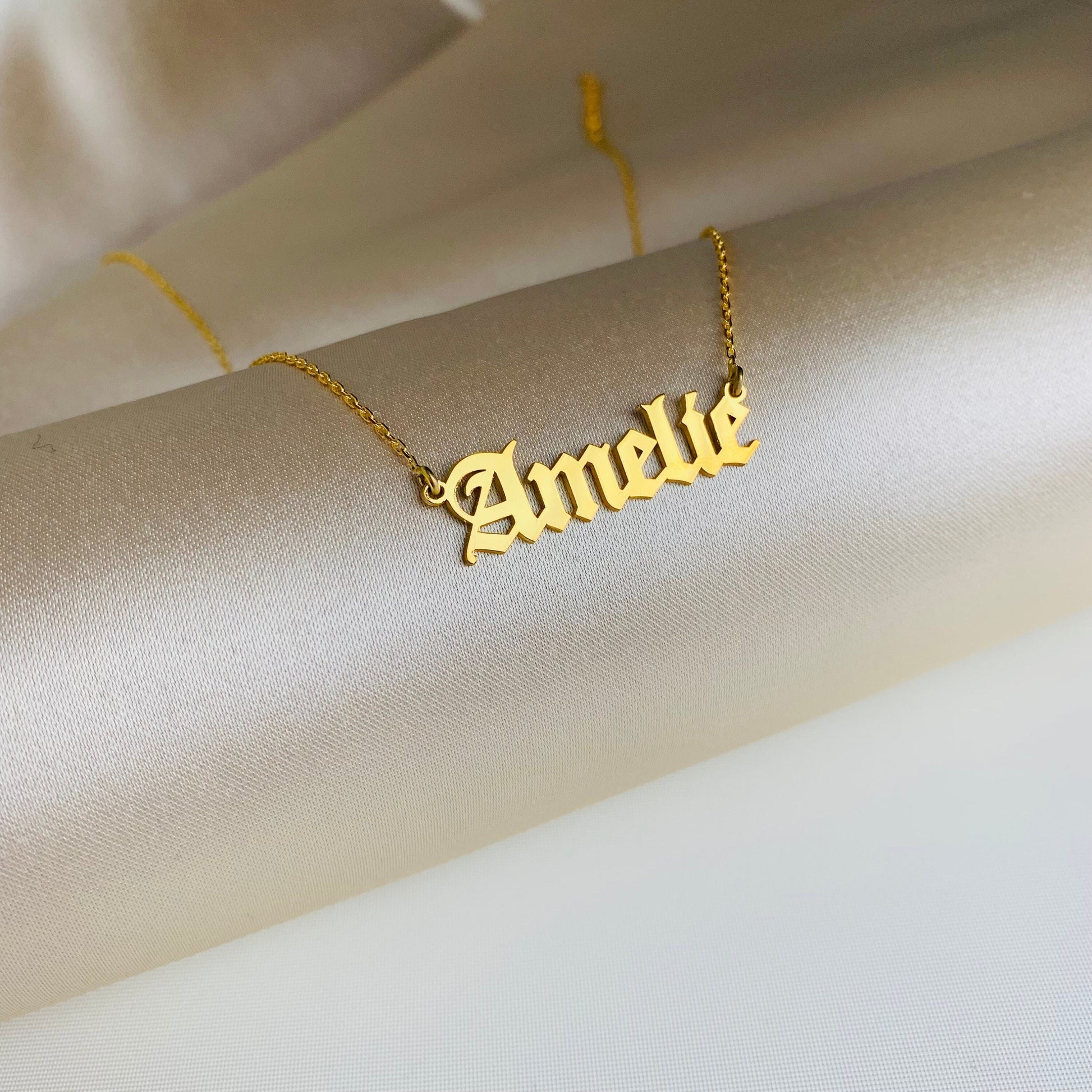 Old English Name Necklace