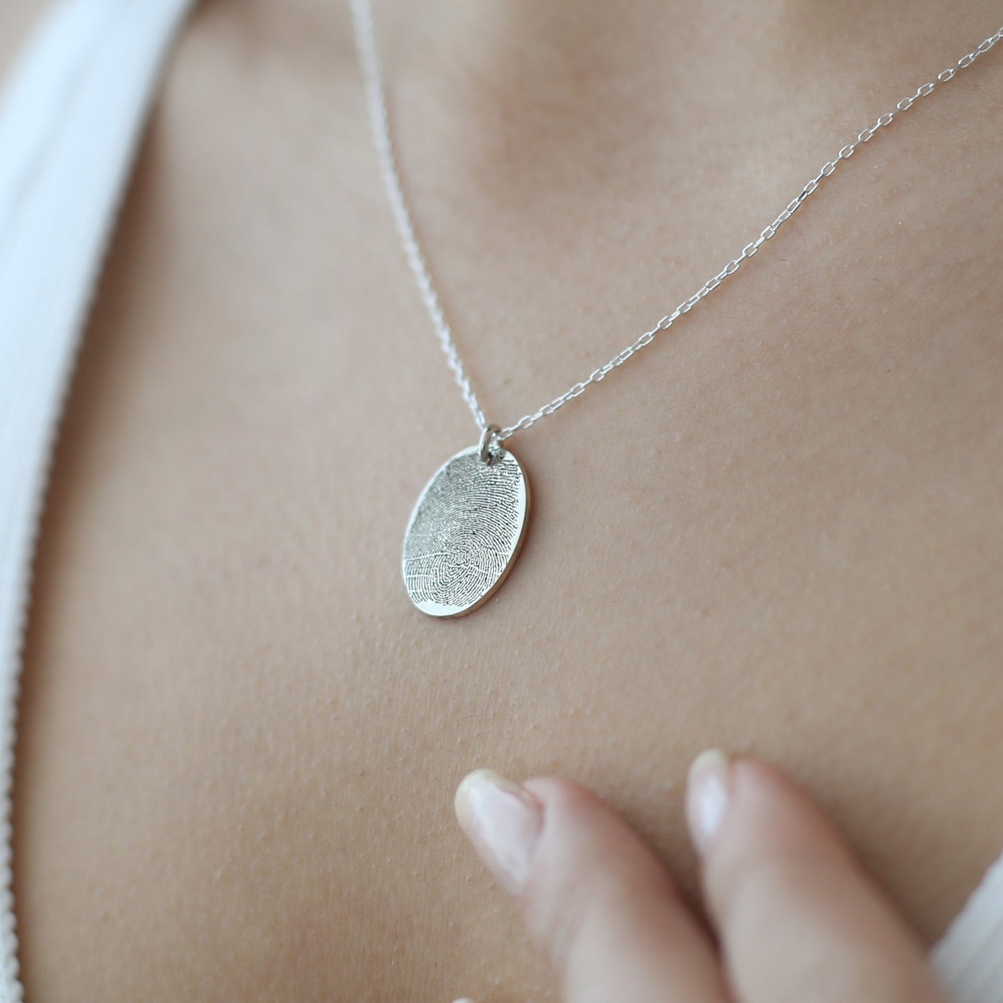 Sterling Silver Fingerprint Necklace, Personalised Necklace, Personalised Gift, Gift For Her, Fingerprint Jewelry, Gift For Mom