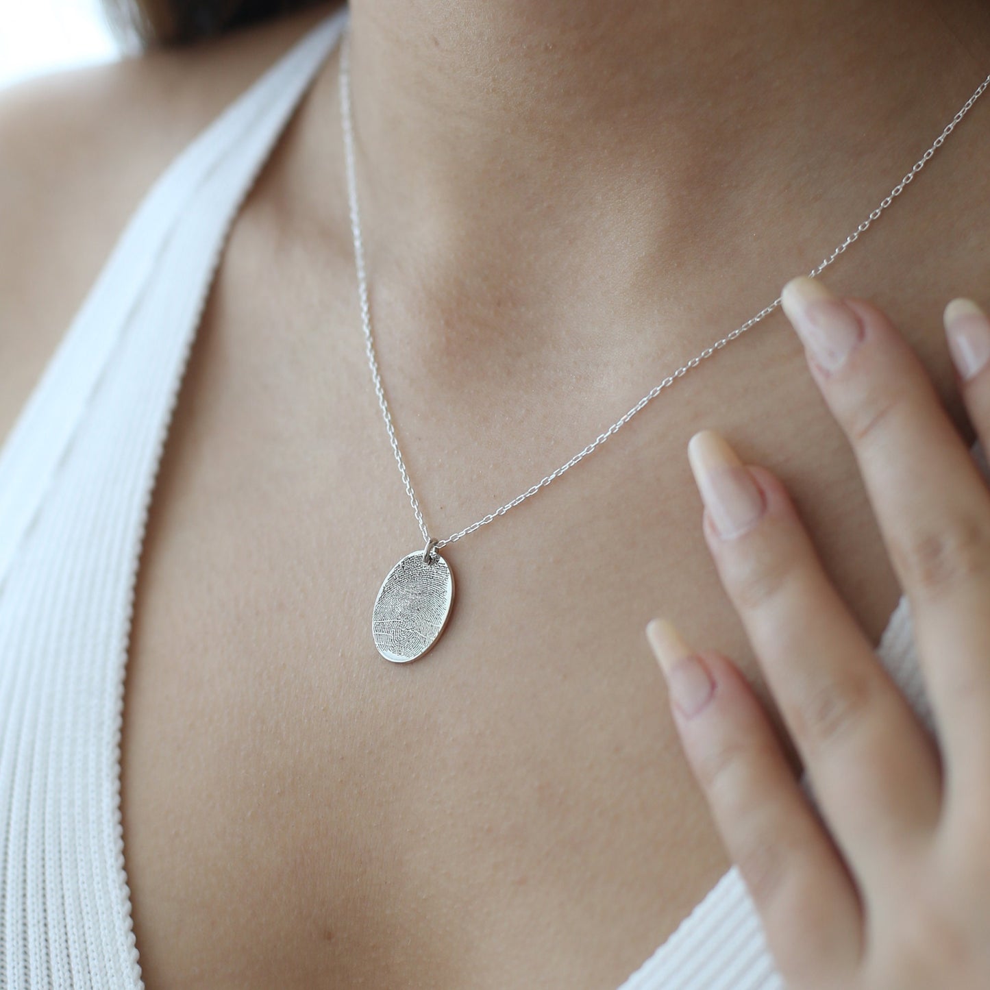 Sterling Silver Fingerprint Necklace, Personalised Necklace, Personalised Gift, Gift For Her, Fingerprint Jewelry, Gift For Mom