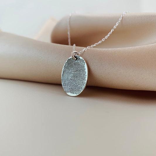 Sterling Silver Fingerprint Necklace