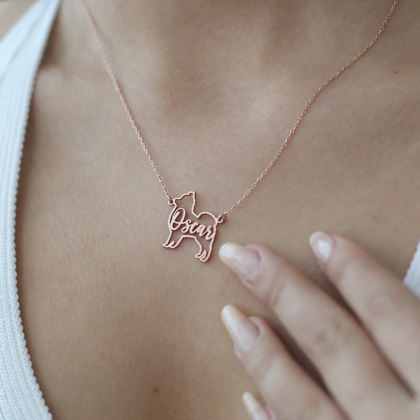 Custom Dog Necklace with Name, Dog Silhouette Necklace, Dog Breed Necklace, Personalized Pet Necklace, Gift, Animal Pet Memorial Gift