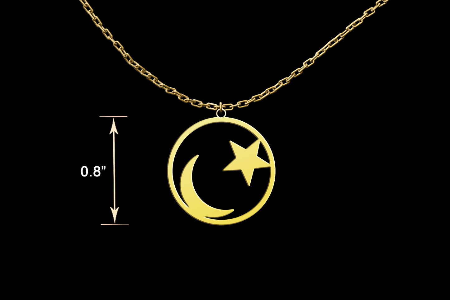 Moon Necklace, Star and Moon Necklace, Crescent Moon Necklace, Gold Star Necklace Sterling Silver Star Pendant, Star Charm, Gift for Mom
