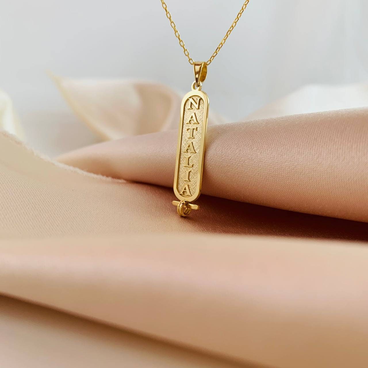 14K Gold Cartouche Necklace, 925 Sterling Silver Bar Necklace, Filled Bar Necklace, Engraved Name Necklace, Custom Cartouche Name Necklace, Nameplate gold bar, Cartouche Pendant, Mother's Day Gift, Hieroglyphics Name, Best Friend Necklace