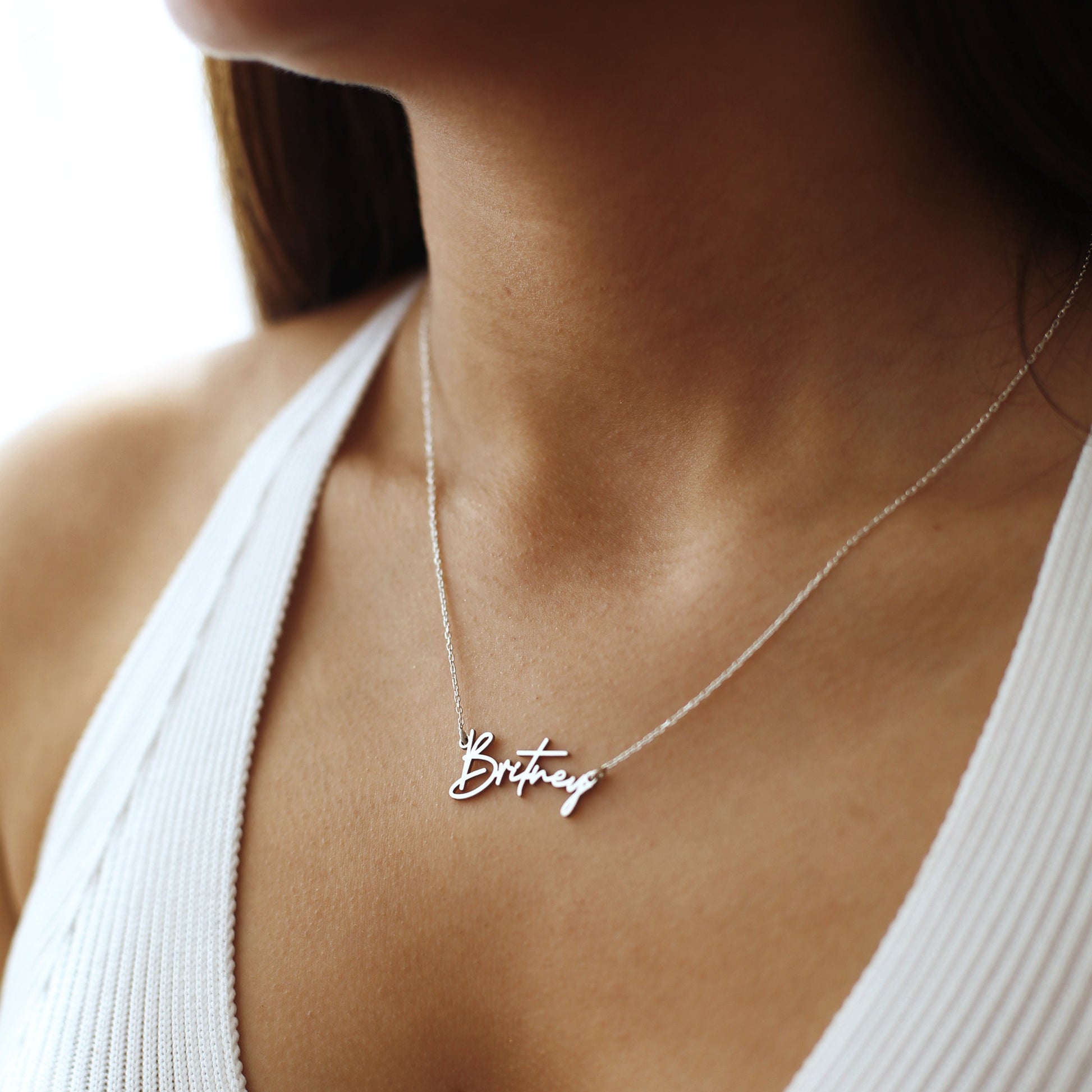 Personalized Name Necklace 925 Sterling Silver - Custom Name Jewelry - Gift For Moms - Gift for Her - Personalized Necklace