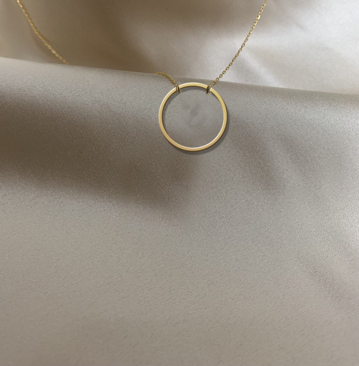 Circle Necklace, Gold Circle Necklace, Round Necklace, Silver Karma Circle Necklace, Karma Necklace, Minimalist Necklace, Everyday Necklace
