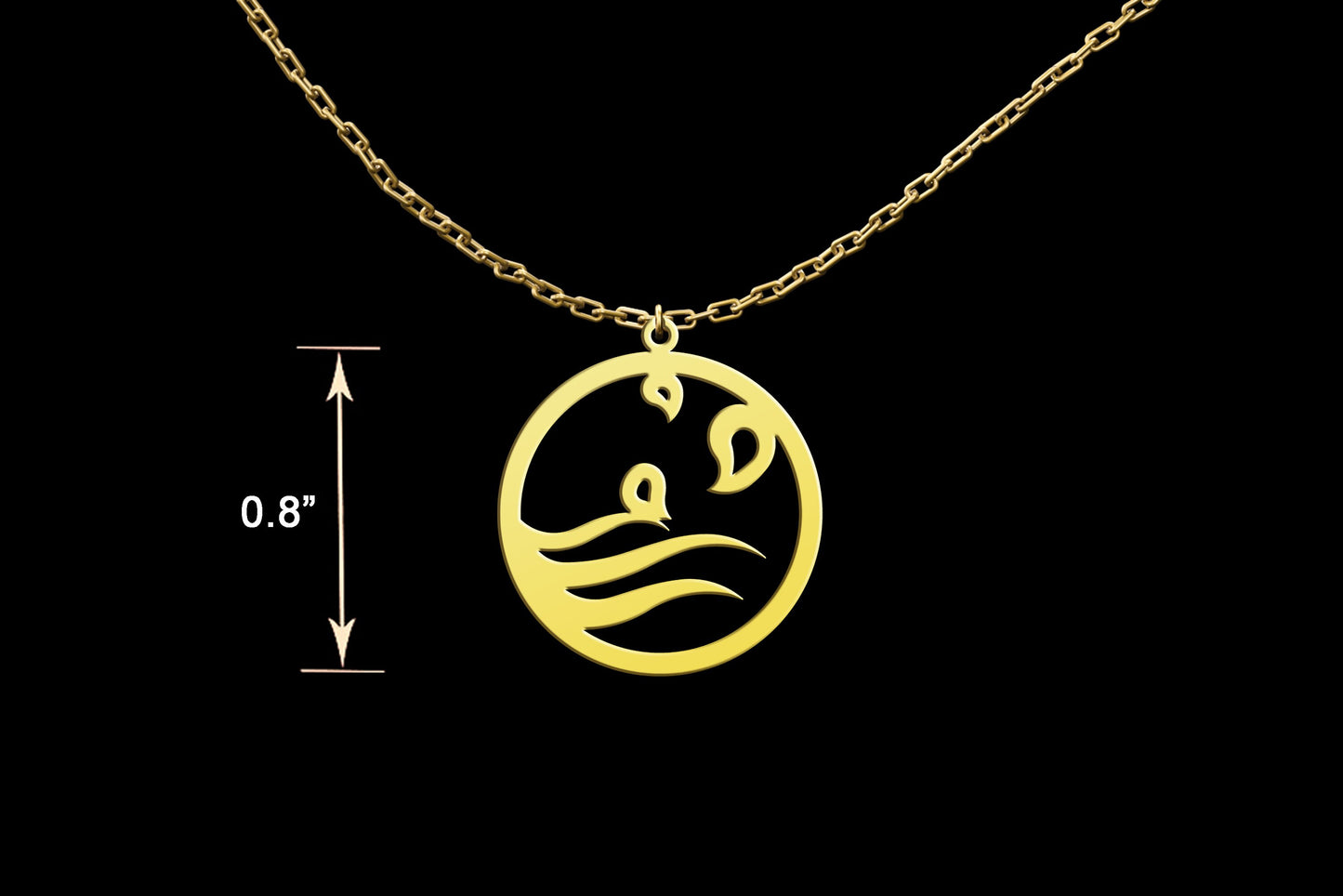 Water Elements Symbol Charm Necklace, Four Elements Symbol Pendant, 4 Elements, Earth Air Water Fire Four elements zodiac necklace, Astrology, Nature Lover Gift, Minimalist Necklace, fire necklace, element jewelry