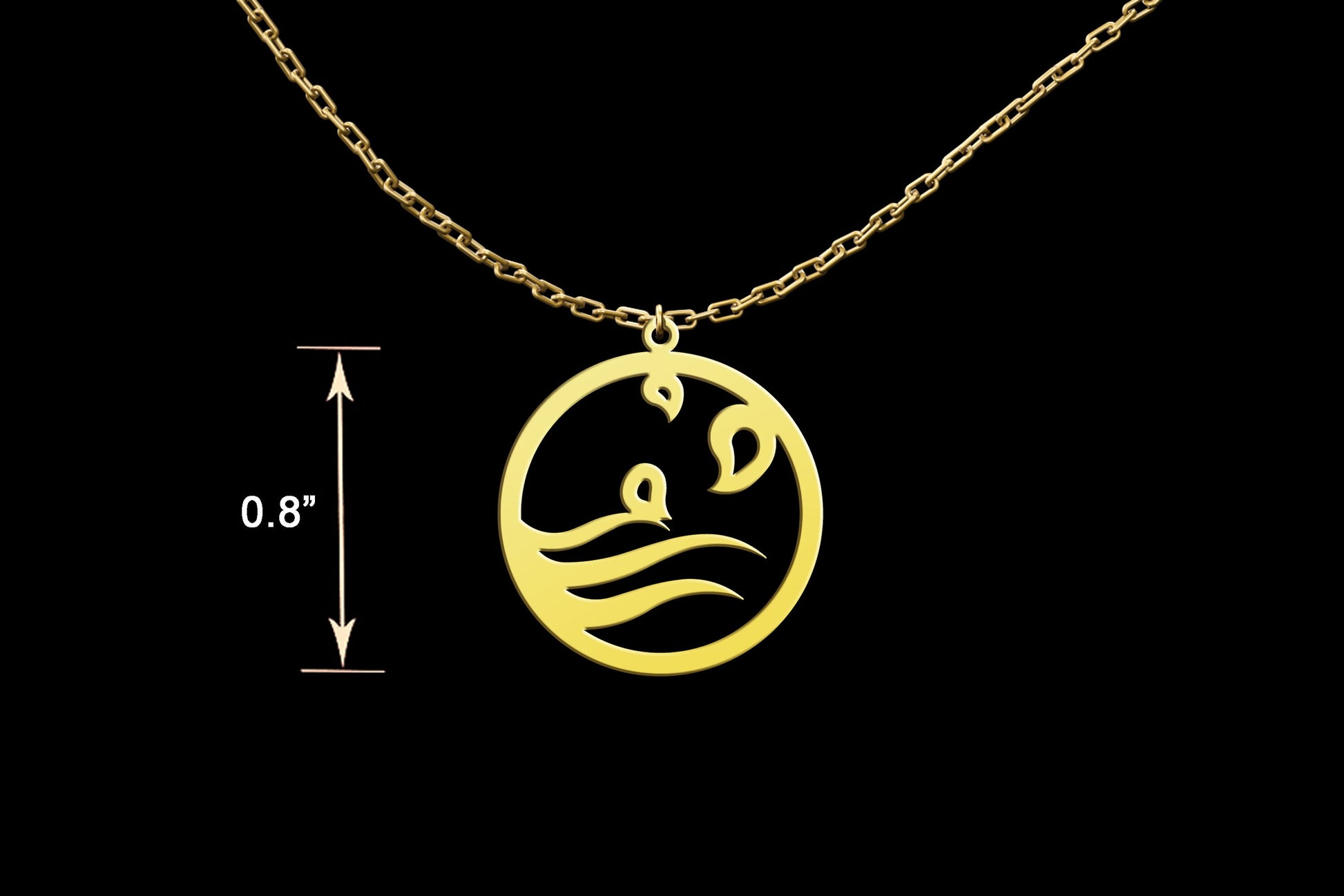Water Elements Symbol Charm Necklace, Four Elements Symbol Pendant, 4 Elements, Earth Air Water Fire Four elements zodiac necklace, Astrology, Nature Lover Gift, Minimalist Necklace, fire necklace, element jewelry