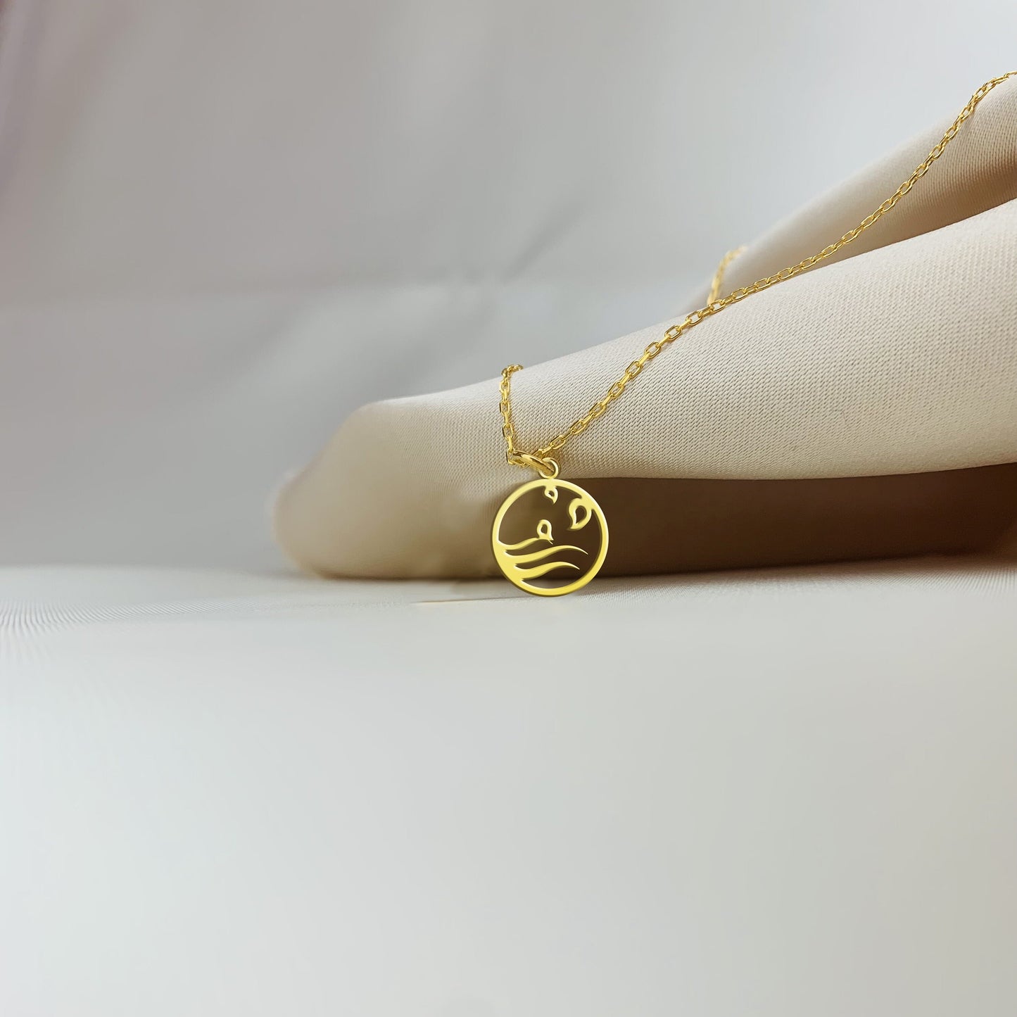 Water Elements Symbol Charm Necklace, Four Elements Symbol Pendant, 4 Elements, Earth Air Water Fire Four elements zodiac necklace, Astrology, Nature Lover Gift, Minimalist Necklace, fire necklace, element jewelry