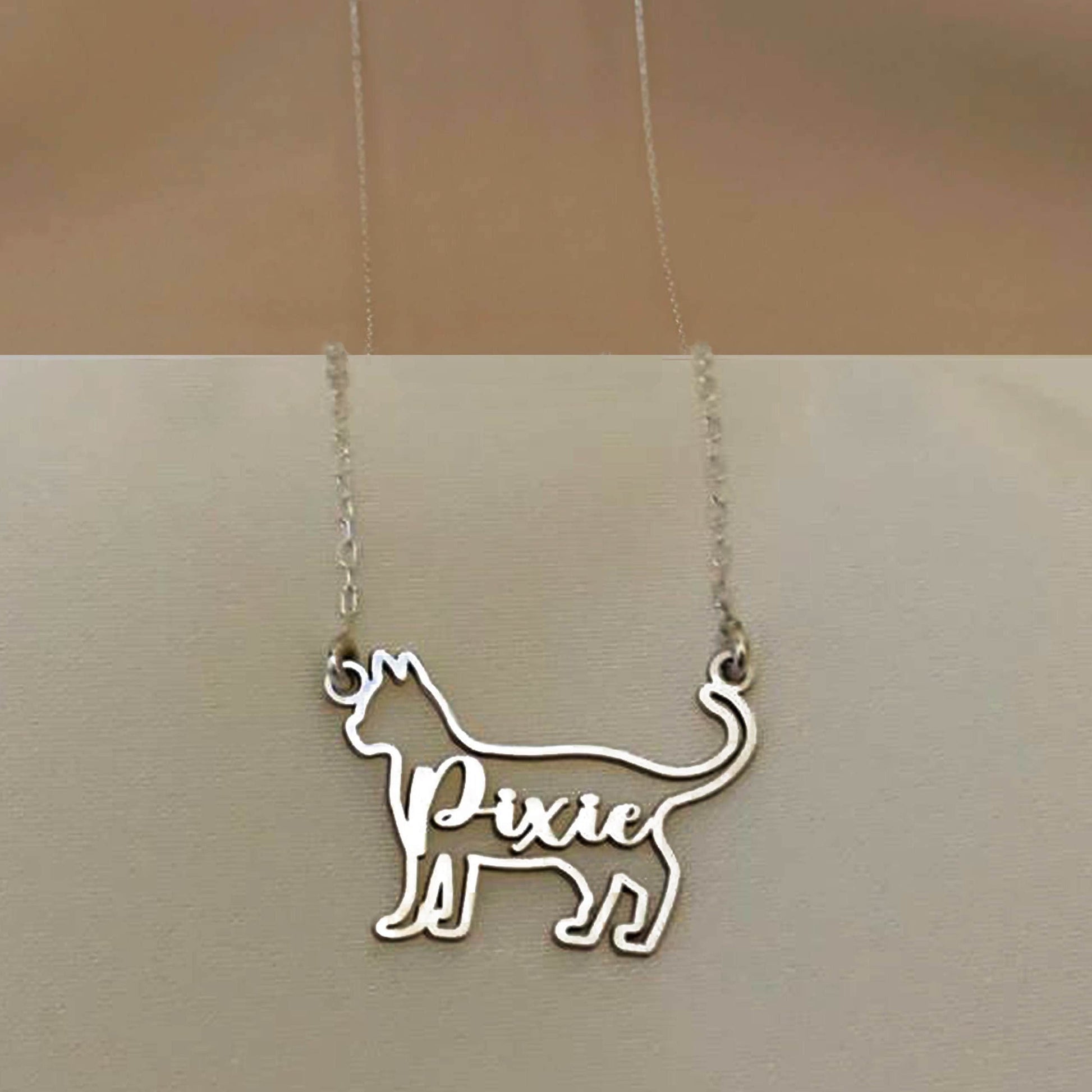 Cat Name Necklace, Cat lover gift, Custom Cat Mom Name Necklace, Cat Silhouette Necklace, Cat Loss Gift, Cat Memorial Gift, Cat Gift for her