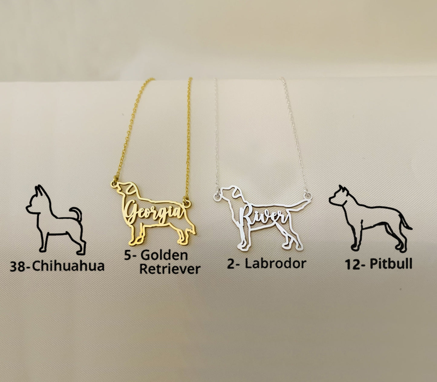 Personalized Dog Name Necklace, Dog Breed Silhouette Necklace, Pet Memorial Necklace, Pet Loss Necklace, Dog Necklace with Name, Gift