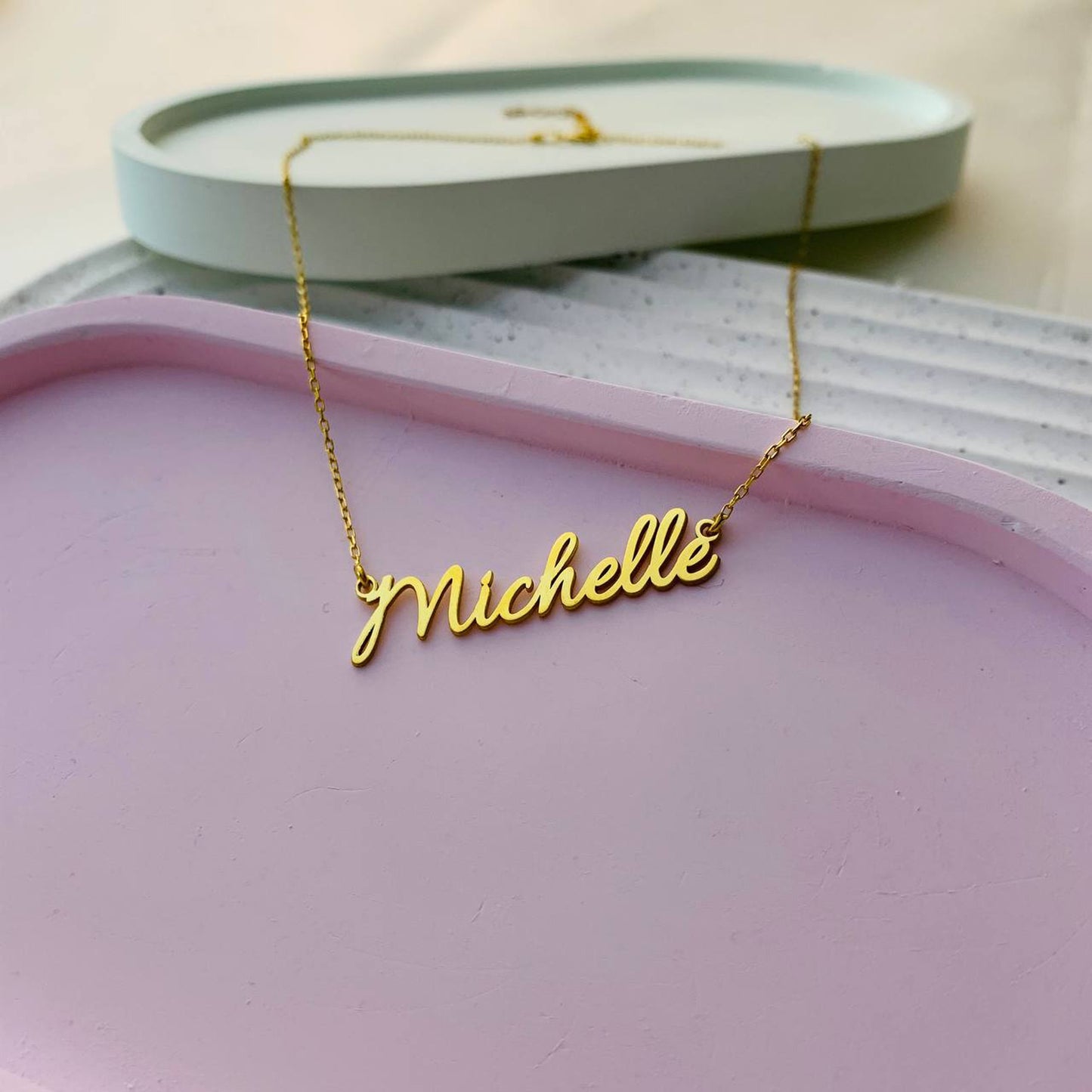 Custom Name Necklace, Personalized Nameplate Name Necklace, 14K Gold Dainty Name Necklace, Custom Cartouche Name Necklace, Valentines Day