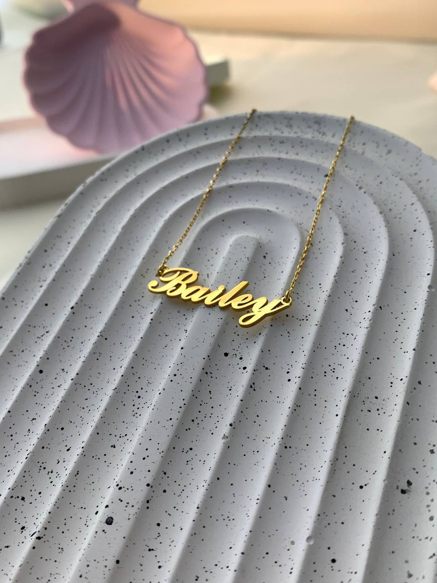 Custom Name Necklace, Personalized Nameplate Name Necklace, 14K Gold Dainty Name Necklace, Custom Cartouche Name Necklace, Valentines Day