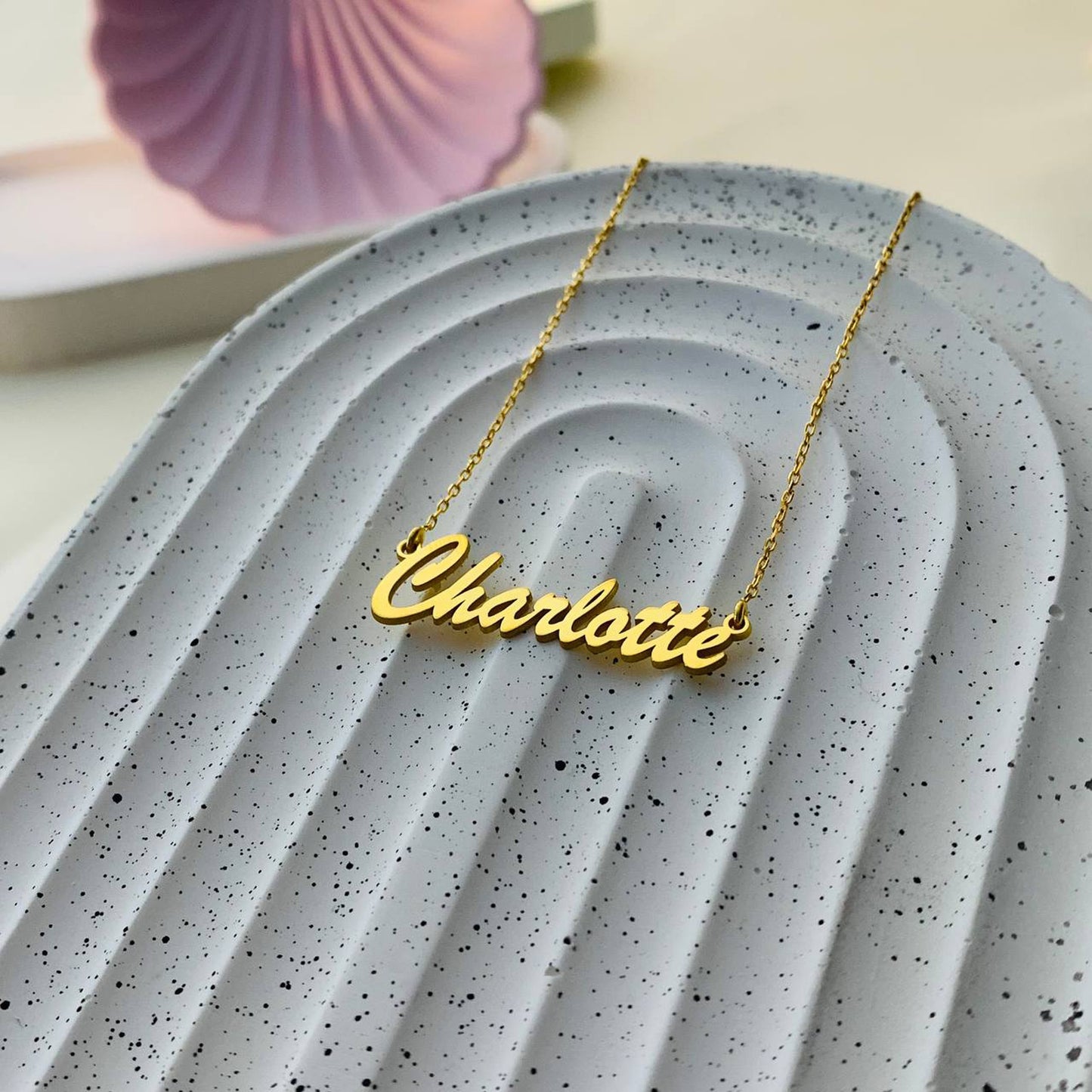 Custom Name Necklace, Personalized Nameplate Name Necklace, 14K Gold Dainty Name Necklace, Custom Cartouche Name Necklace, Valentines Day