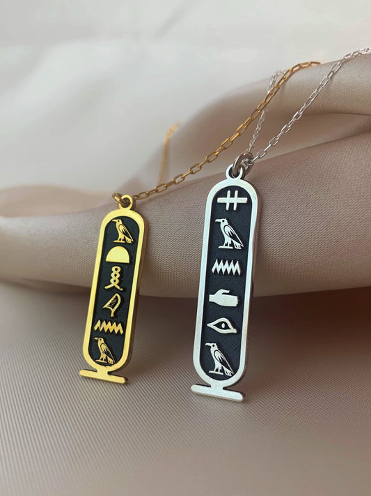 Egypt jewelry, Egypt necklace, Cartouche necklace