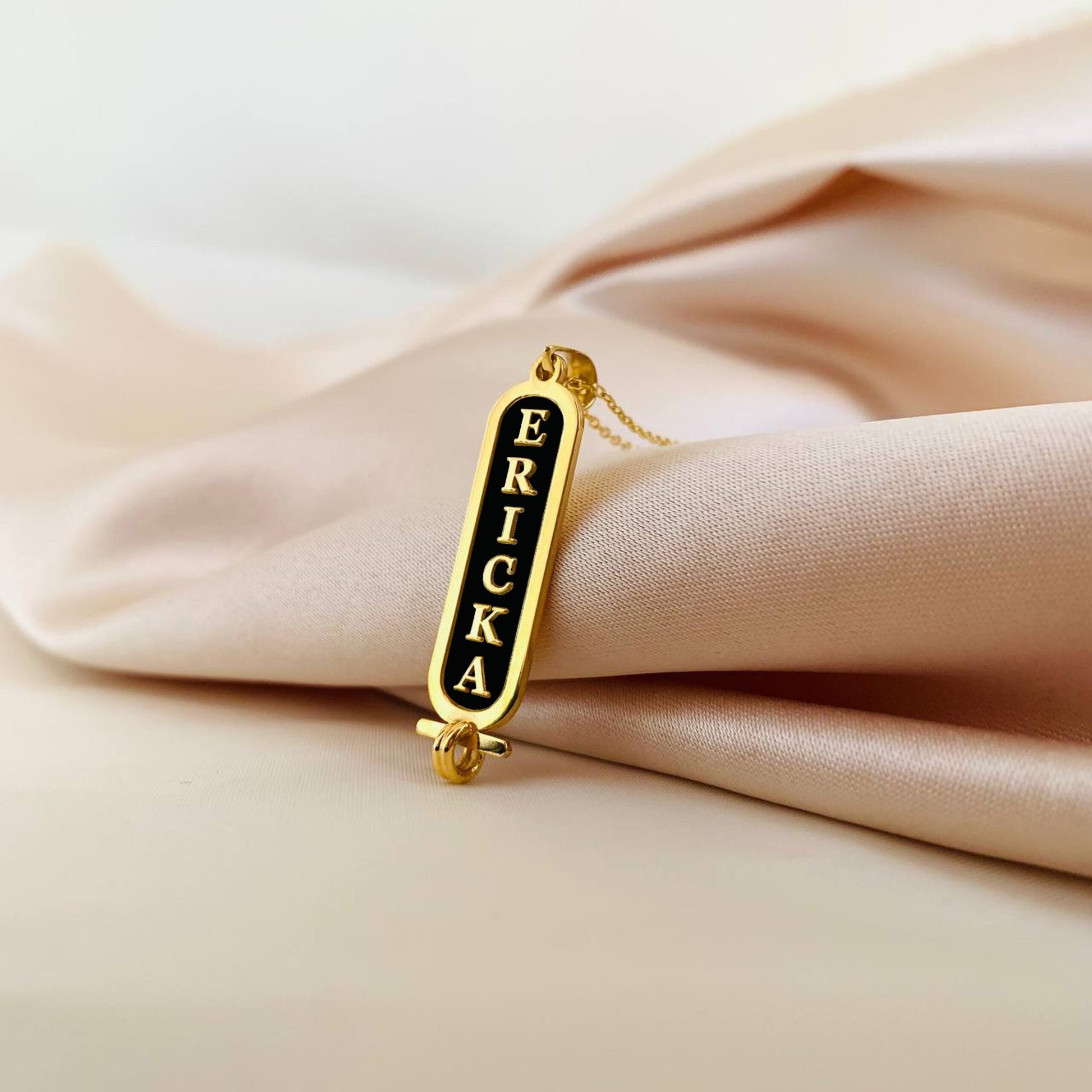 14K Gold Personalized Bar Name Necklace