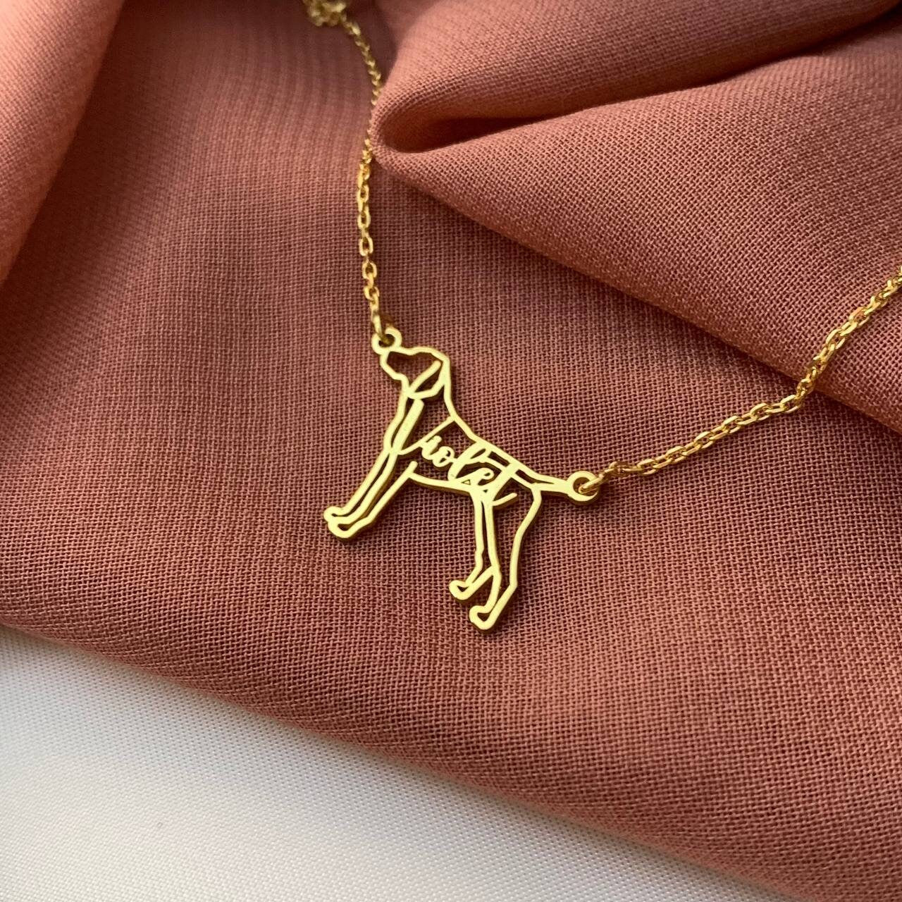 Custom Dog Necklace with Name - Dog Silhouette Necklace - Animal Pet Memorial Gift - Dog Breed Necklace - Personalized Pet Necklace - Gift