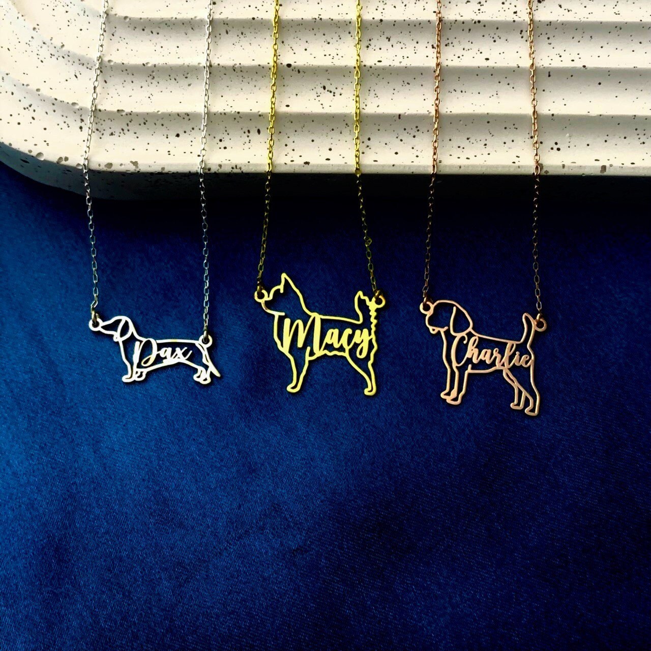Custom Dog Necklace with Name - Dog Silhouette Necklace - Animal Pet Memorial Gift - Dog Breed Necklace - Personalized Pet Necklace - Gift