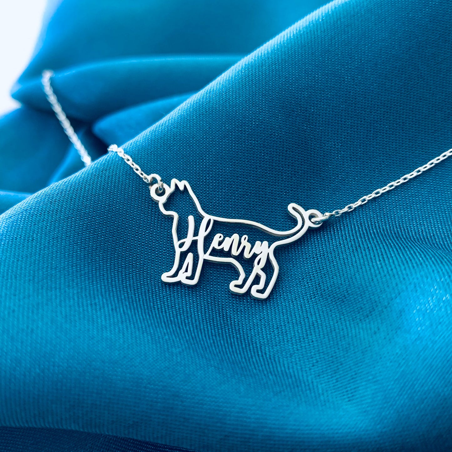 Cat Necklace, Custom Cat Name Necklace, Cat Pendant Necklace, Engraved Cat Pendant, Engraved Pet Charm Necklace, Animal Pet Memorial Gift