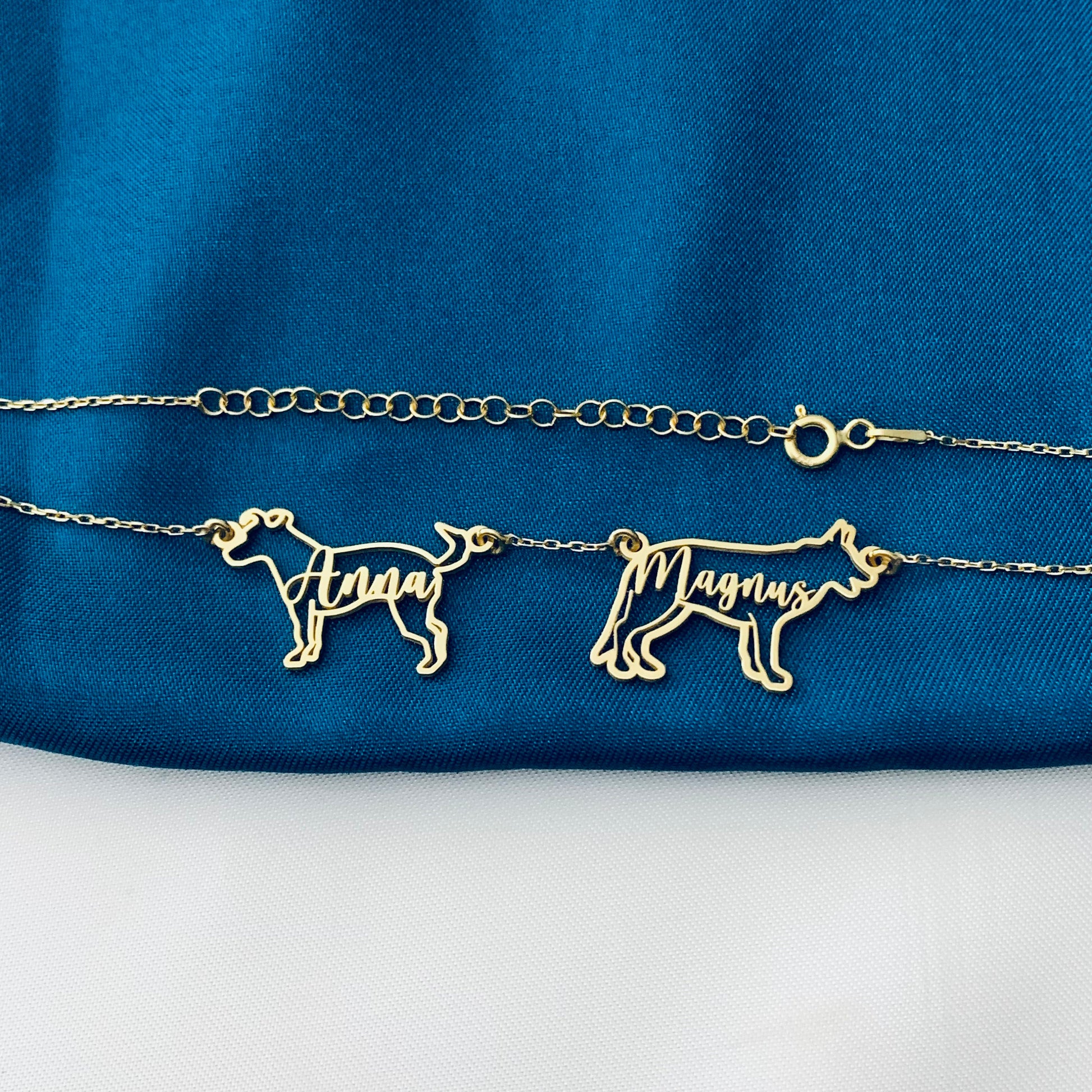 Custom Multiple Dog Name Necklace, Multiple 2 piece set 3 piece set Dogs on one Chain, Dog Memorial Necklace for Woman, Gift for Dog Mom