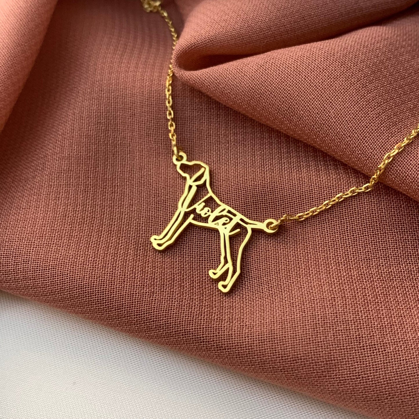 Personalized Dog Name Necklace, Dog Breed Silhouette Necklace, Pet Memorial Necklace, Pet Loss Necklace, Dog Necklace with Name, Gift