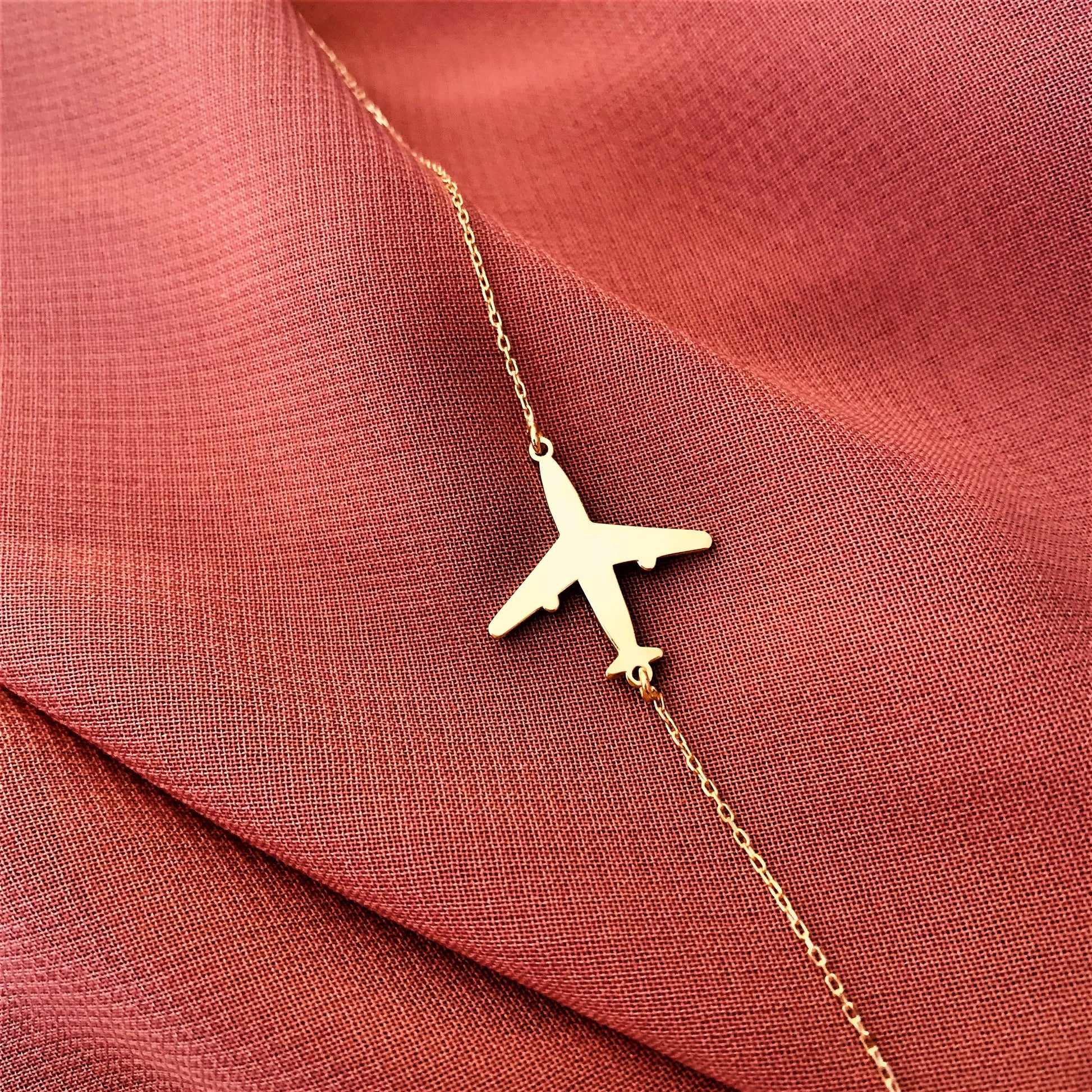 Airplane necklace, Airplane necklace for women, Side Ways Necklace, Graduation Gift, Pilot Gifts for women, Flight Attendant Gift