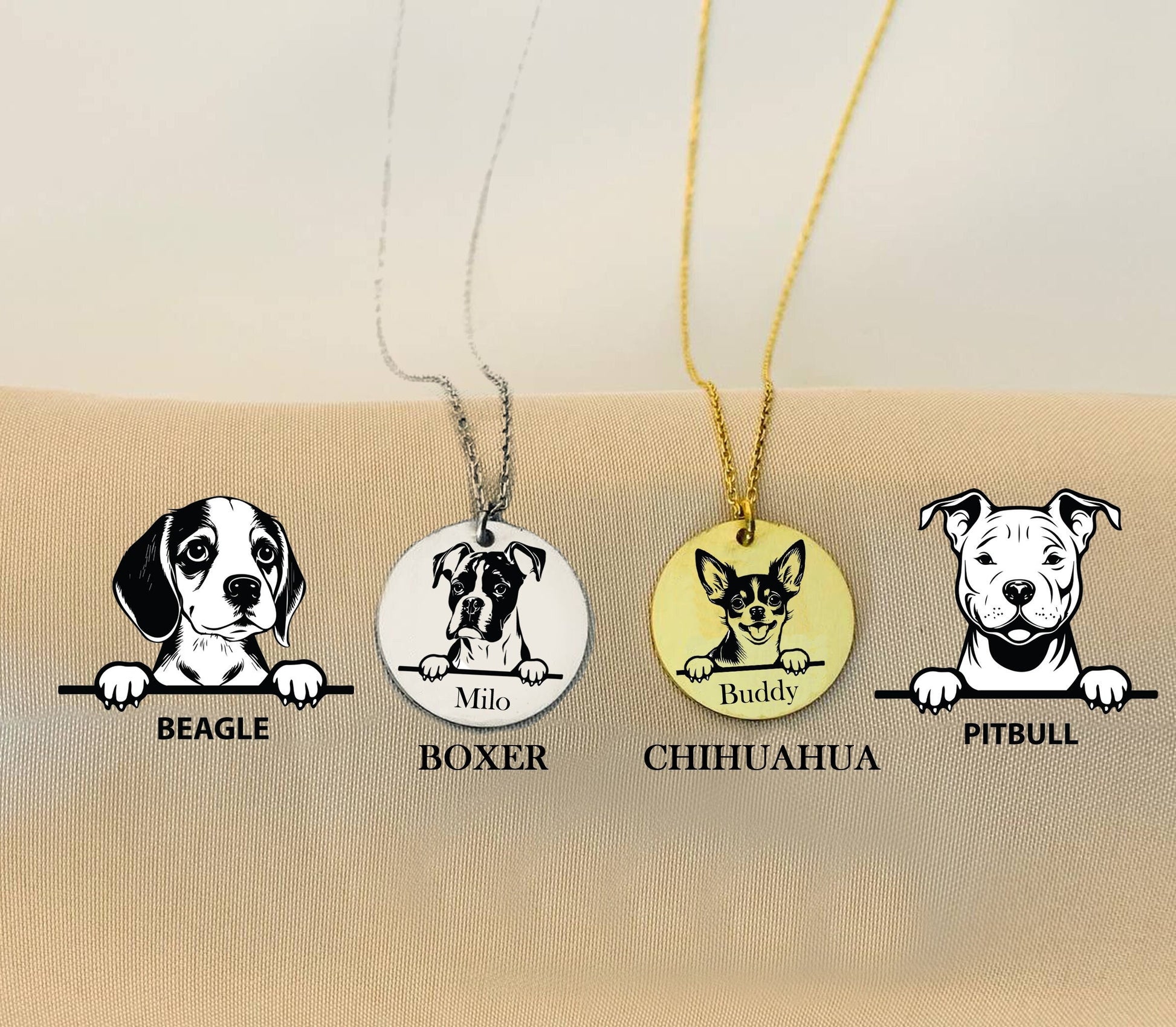 Dog necklace, Dog name necklace