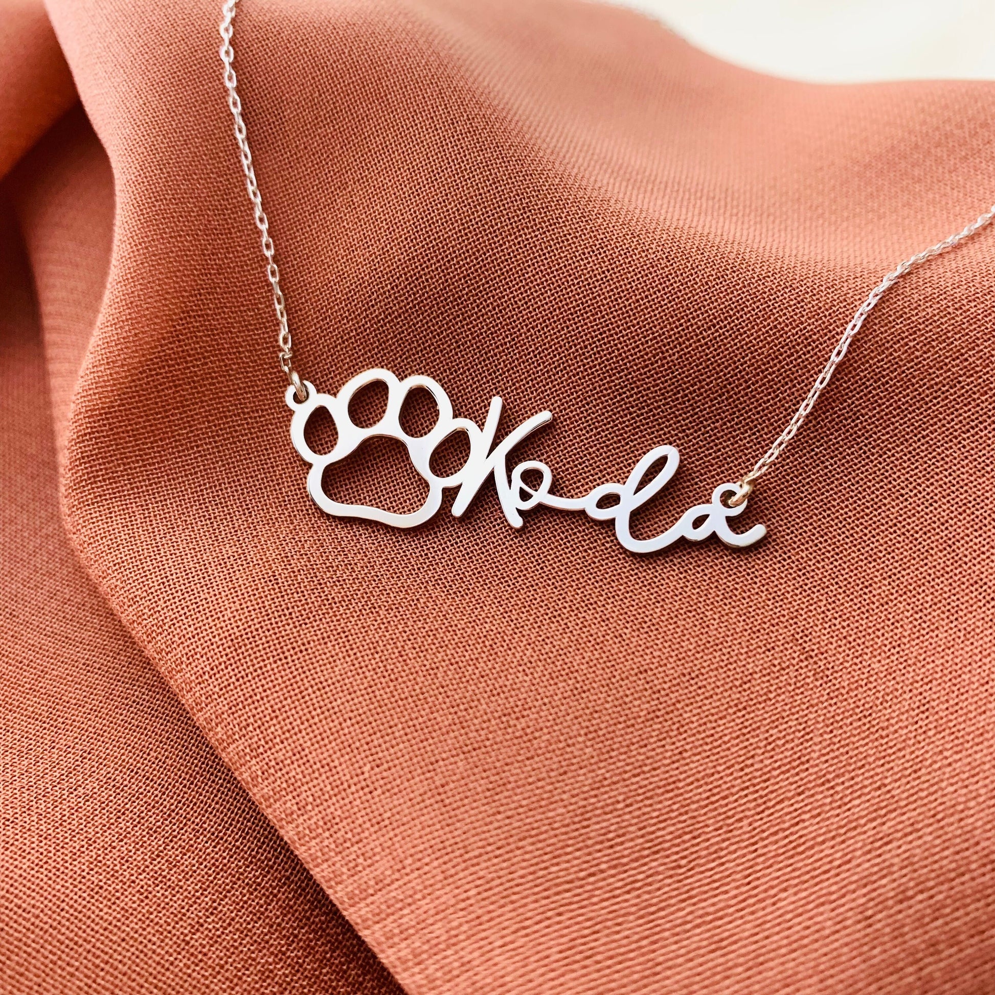 Paw Name Necklace