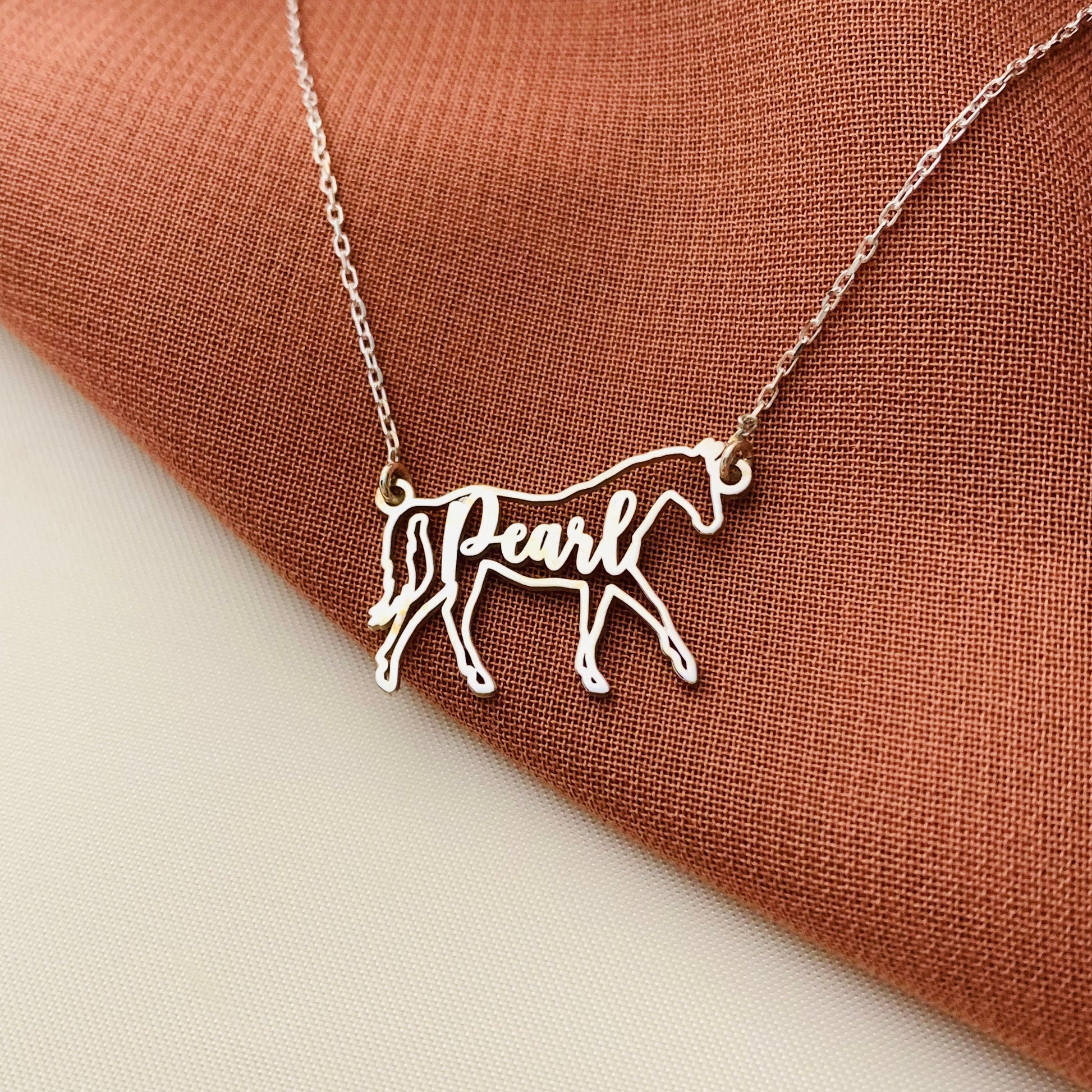 Quarter Horse Necklace, Personalized Quarter Horse Name Necklace, Quarter Horse Memorial Gift, Quarter Horse Riding Gift, Horse Jockey Gift