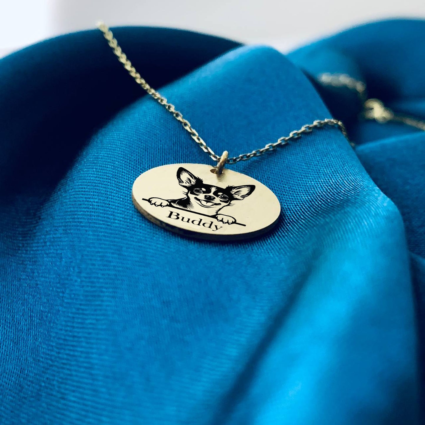 Dog Portrait Necklace, Dog Name Necklace, Custom Dog Necklace, Dog Memorial Necklace, Personalized Dog Mom Gift, Dog Silhouette Necklace