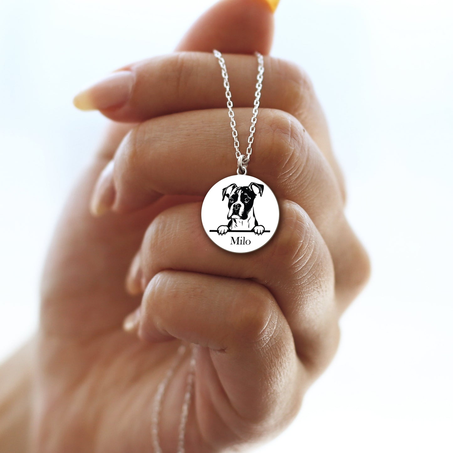 Dog name necklace, Dog breed silhouette necklace, Custom dog breed necklace, Pet memorial necklace, Pet portrait pendant, Gifts For Dog Mom