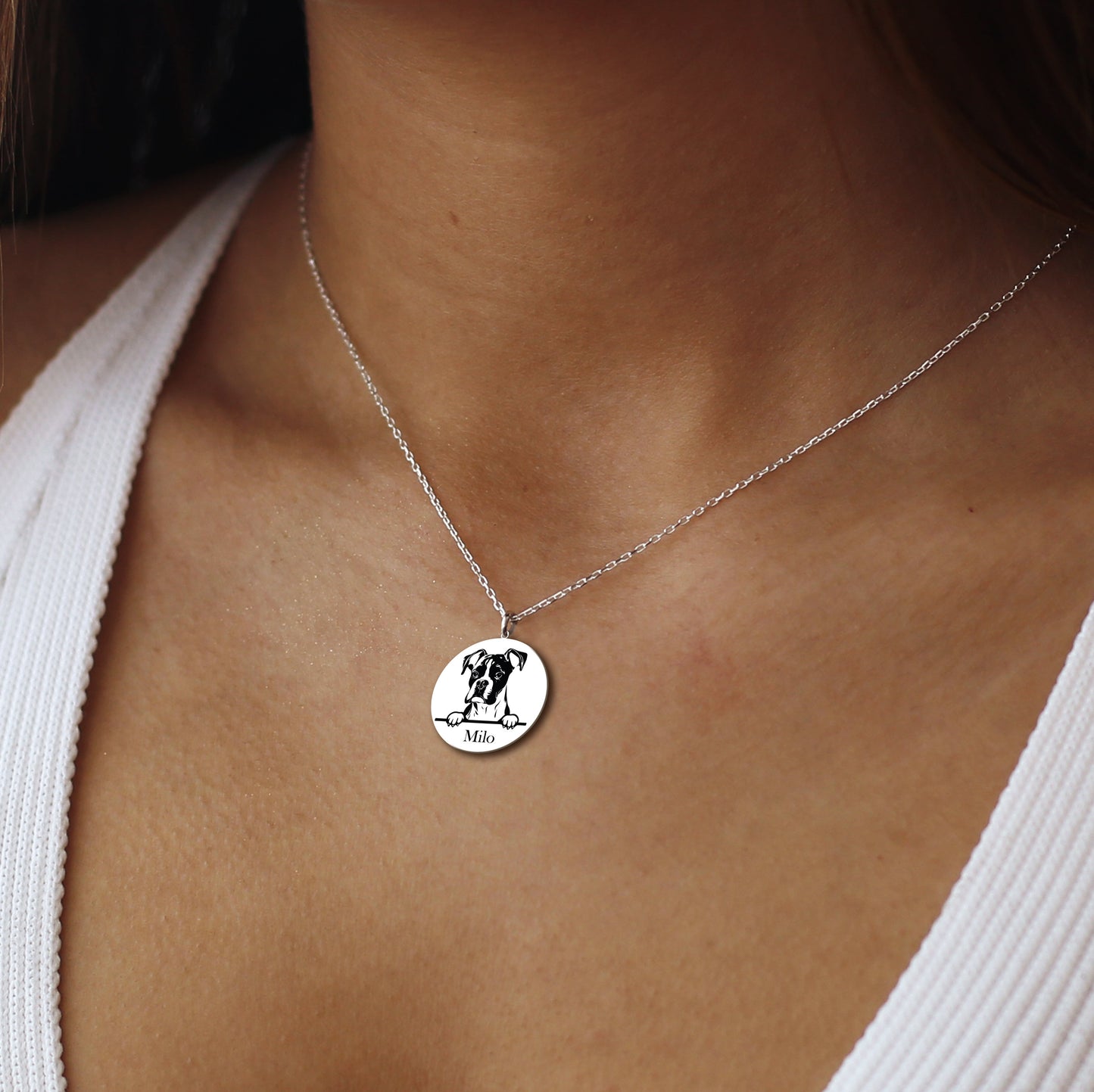 Dog name necklace, Dog breed silhouette necklace, Custom dog breed necklace, Pet memorial necklace, Pet portrait pendant, Gifts For Dog Mom