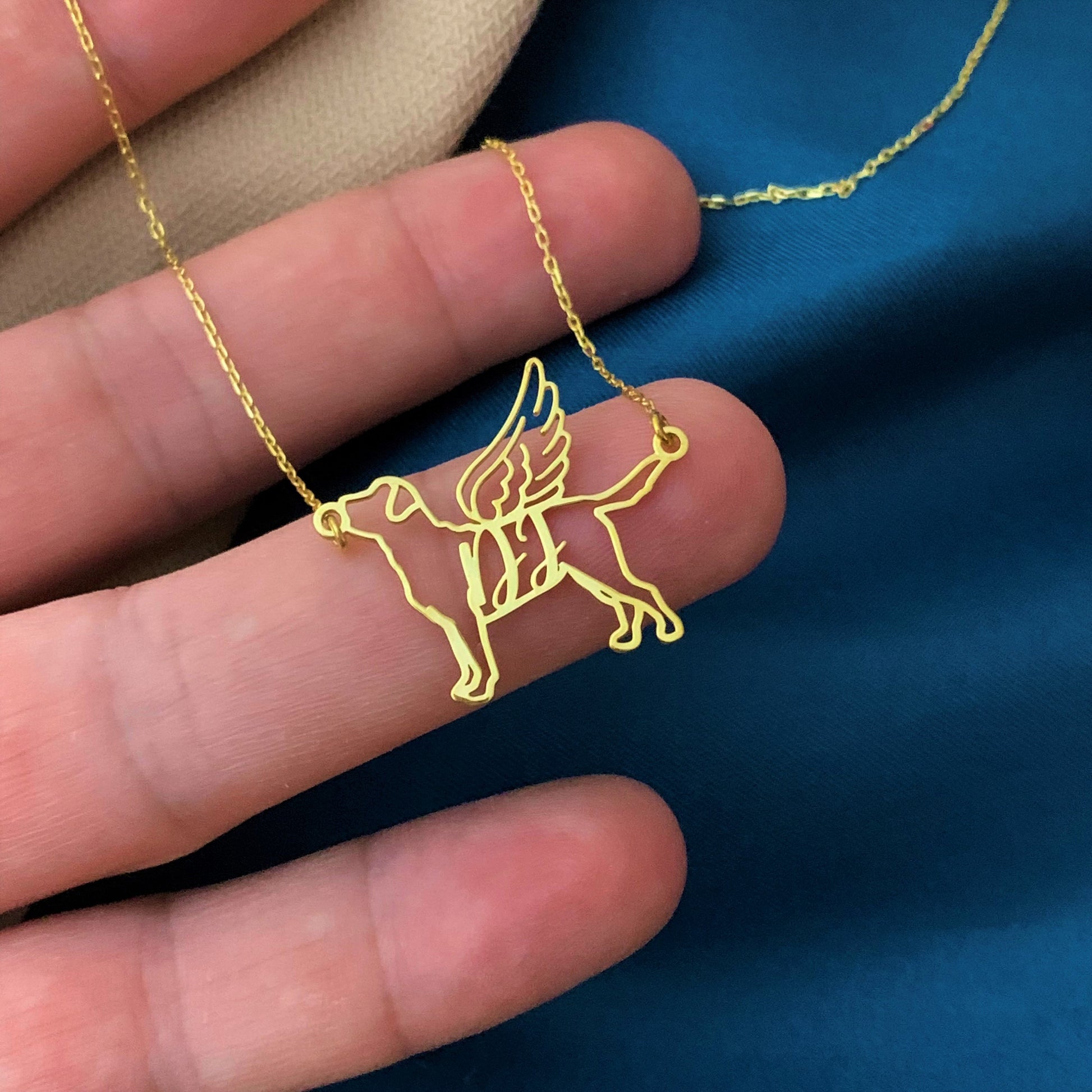 Dog necklace, Dog memorial gift, Dog necklace for women, Personalized angel dog Necklace, Dog necklace with angel wings, Dog mom gifts