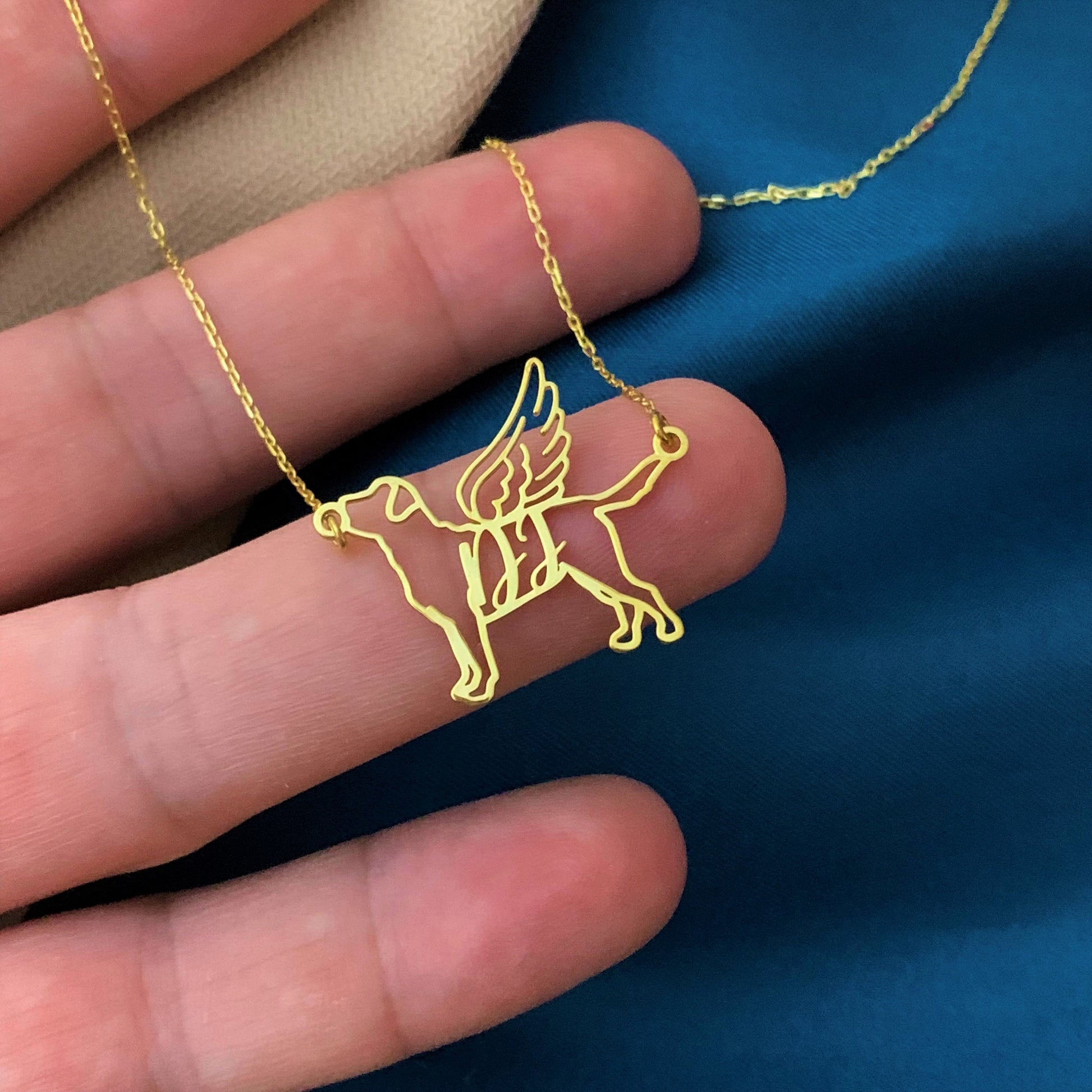 Dog Necklace, Dog Memorial Name Necklace, Dog Memorial Necklace with Angel Wings, Personalized Dog Name Necklace with Wings, Dog mom gifts