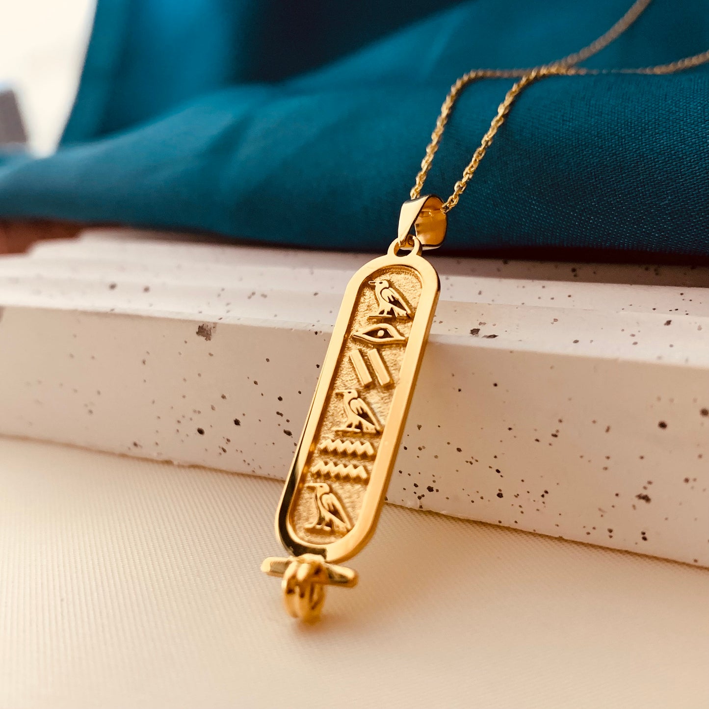 Cartouche Egyptian Hieroglyphic Name Necklace 925 Sterling Silver - Personalized Necklace - Custom Egypt Name Jewellery - Egyptian gift for