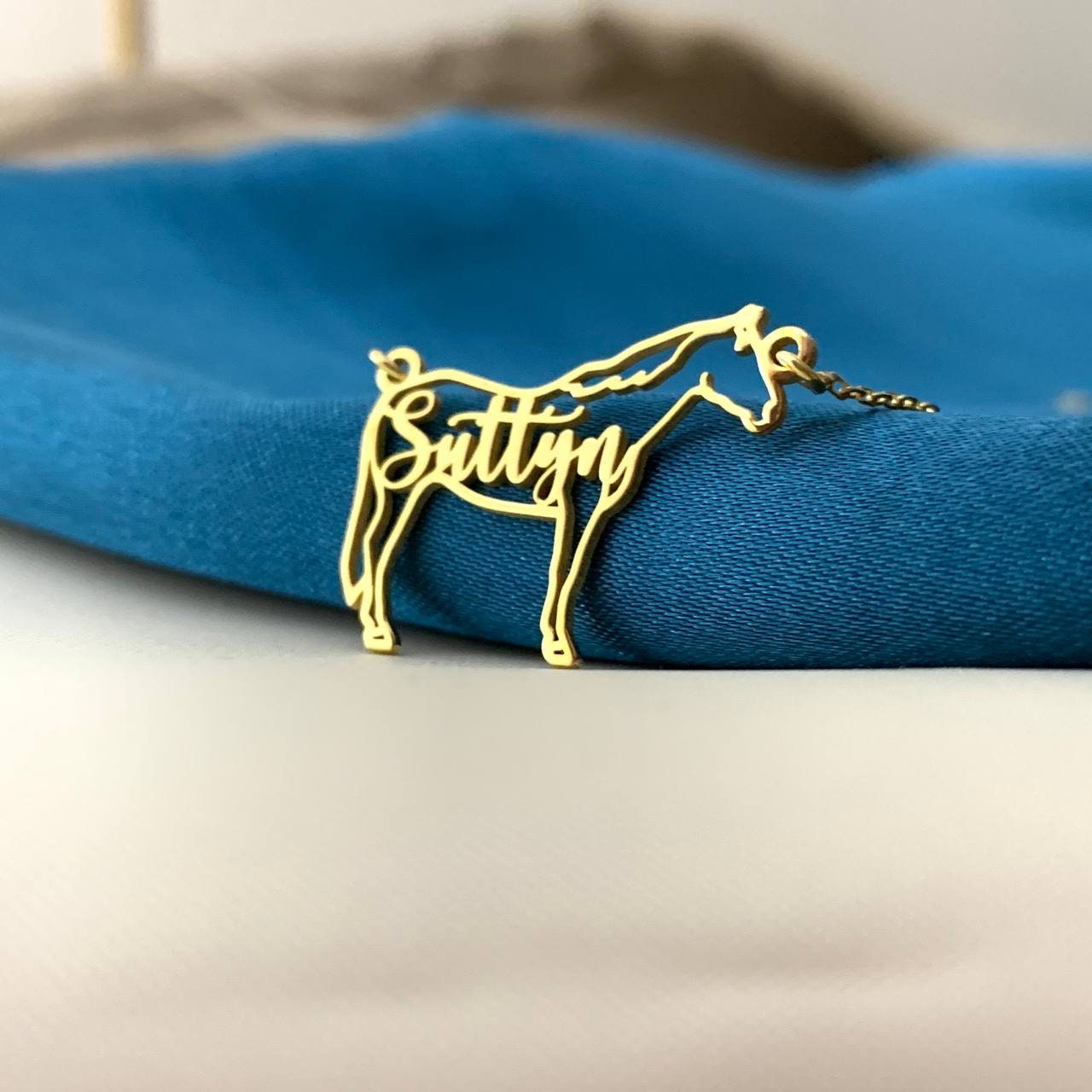 Quarter Horse Necklace, Personalized Quarter Horse Name Necklace, Quarter Horse Memorial Gift, Quarter Horse Riding Gift, Horse Jockey Gift