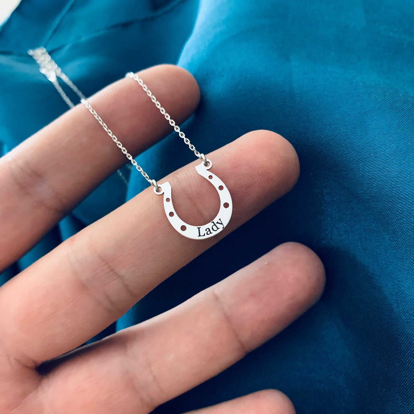 Horseshoe Necklace with Name, Horse Necklace Women, Horseshoe Engraved Name Necklace, Good Luck Charm, Lucky Charm Horseshoe Necklace