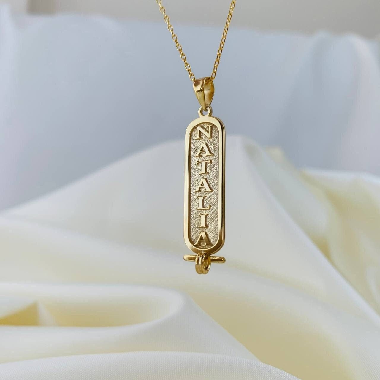 Cartouche necklace, Cartouche name necklace
