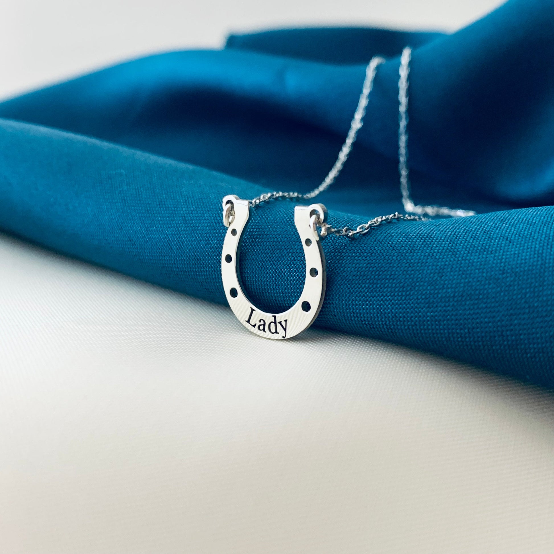 Horseshoe Necklace with Name, Horse Necklace Women, Horseshoe Engraved Name Necklace, Good Luck Charm, Lucky Charm Horseshoe Necklace