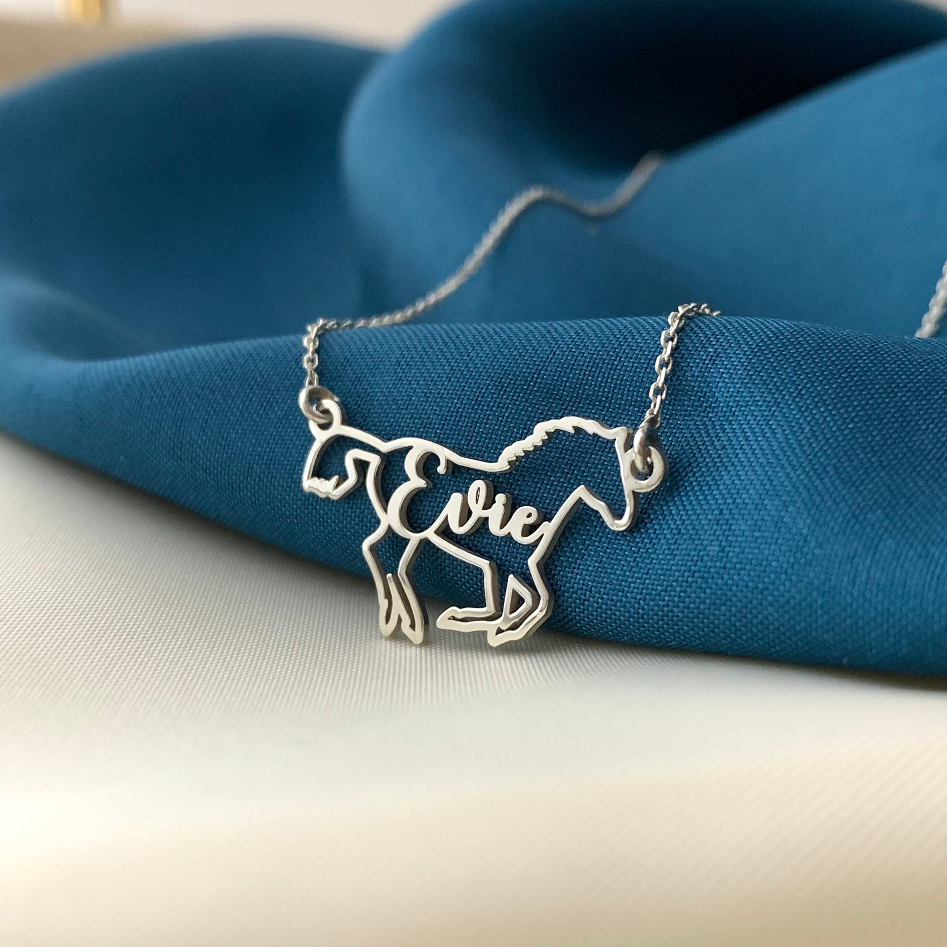 Horse Necklace, Horse Necklace for Woman, Personalized Horse Name Necklace, Custom Horse Necklace, Horse Memorial Gift, Horse Riding Gift