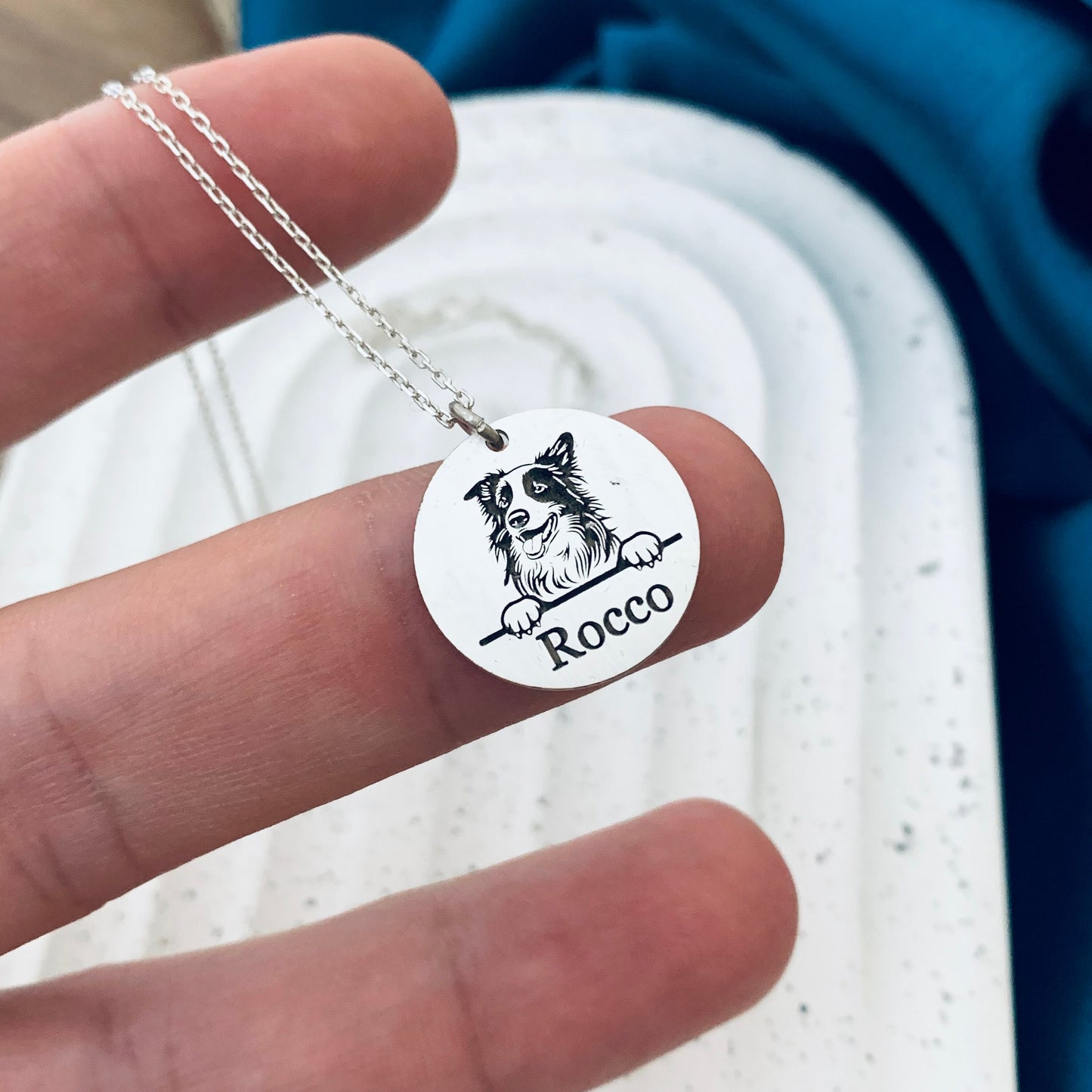 Dog name necklace, Dog breed silhouette necklace, Custom dog breed necklace, Pet memorial necklace, Pet portrait pendant, Gifts For Dog Mom