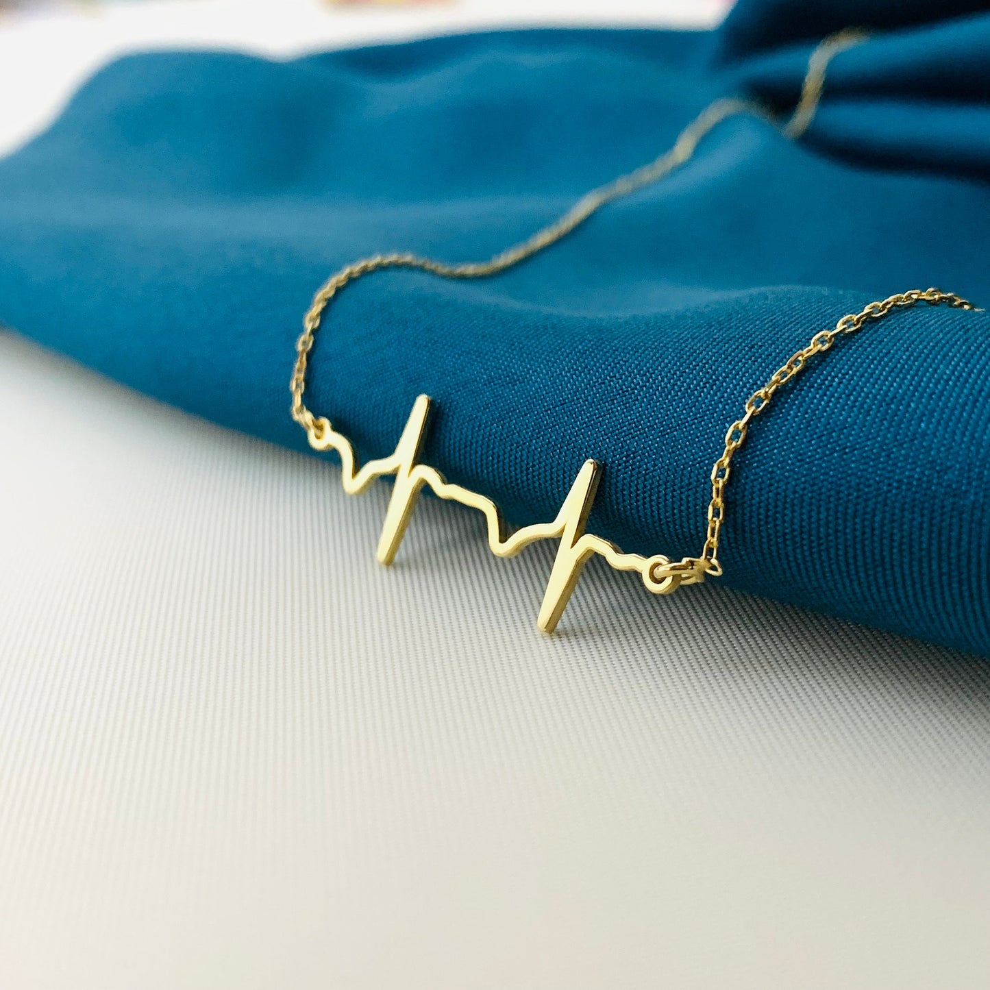 Heartbeat EKG Necklace, Sterling Silver Heartbeat Necklace, Heartbeat Rhythm Silver Pendant, Gift for First Responder, nursing gift