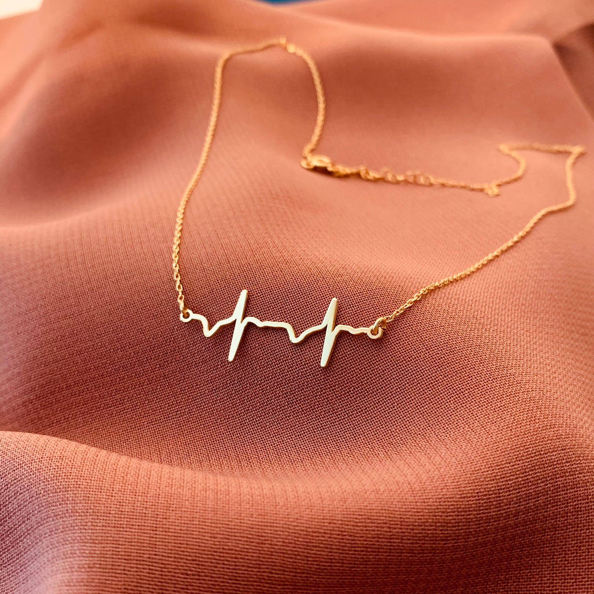 Heartbeat EKG Necklace, Sterling Silver Heartbeat Necklace, Heartbeat Rhythm Silver Pendant, Gift for First Responder, nursing gift