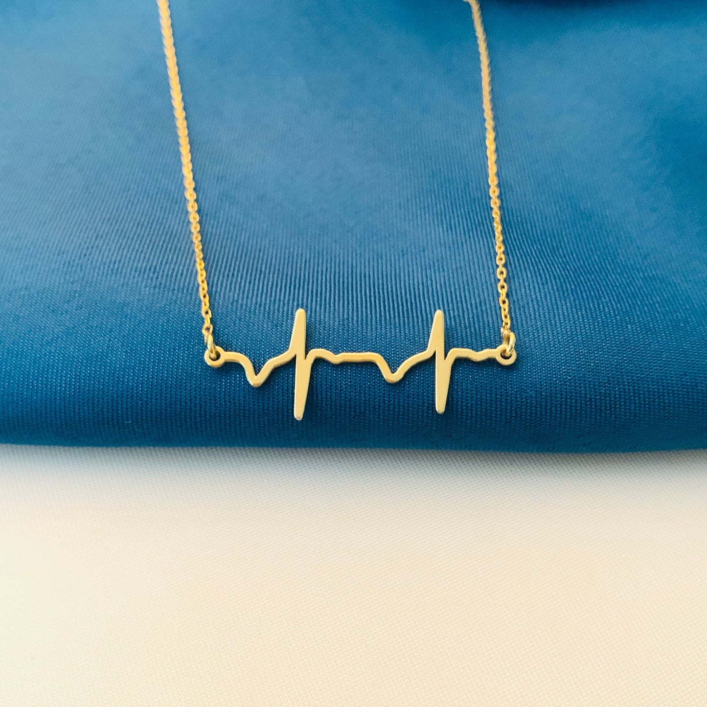 Heartbeat EKG Necklace, Sterling Silver Heartbeat Necklace, Heartbeat Rhythm Silver Pendant, Gift for First Responder, nursing gift